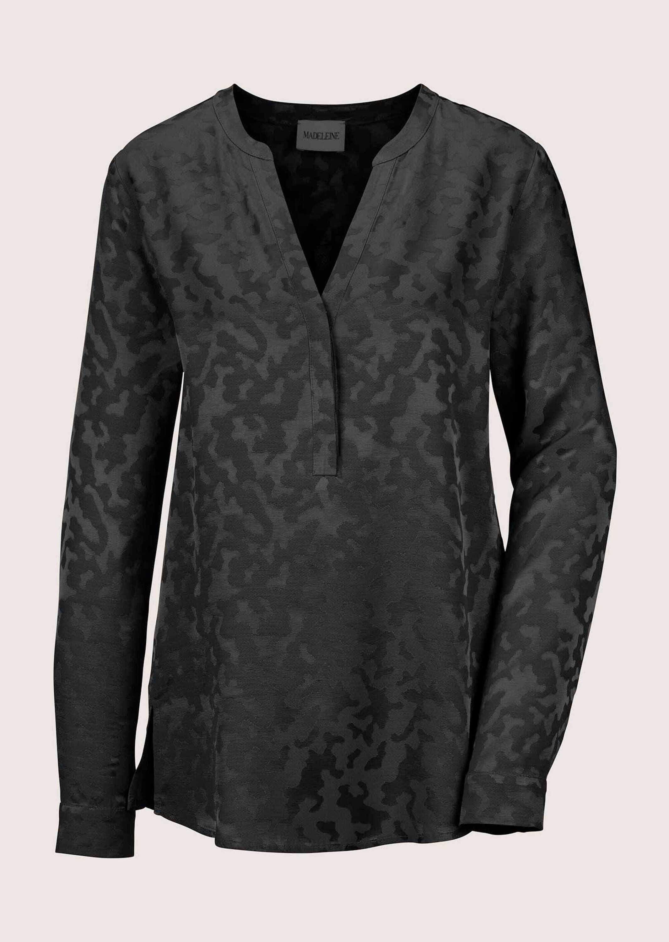 MADELEINE Langarmbluse "Bluse Modische Longbluse mit V-Ausschnitt"