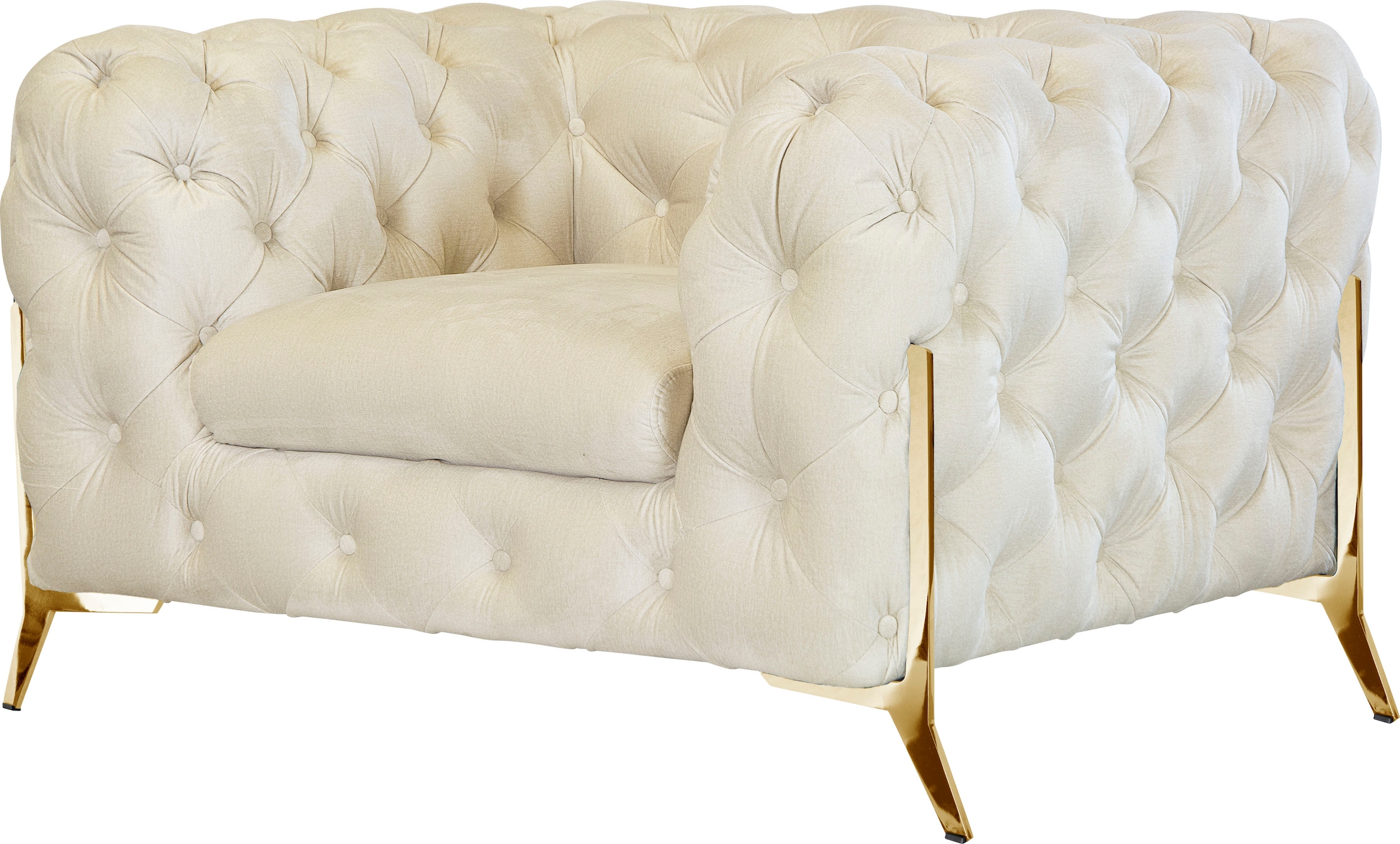Leonique Chesterfield-Sessel »Amaury Sessel«, aufwändige Knopfheftung, moderne Chesterfield Optik, Fußfarbe wählbar
