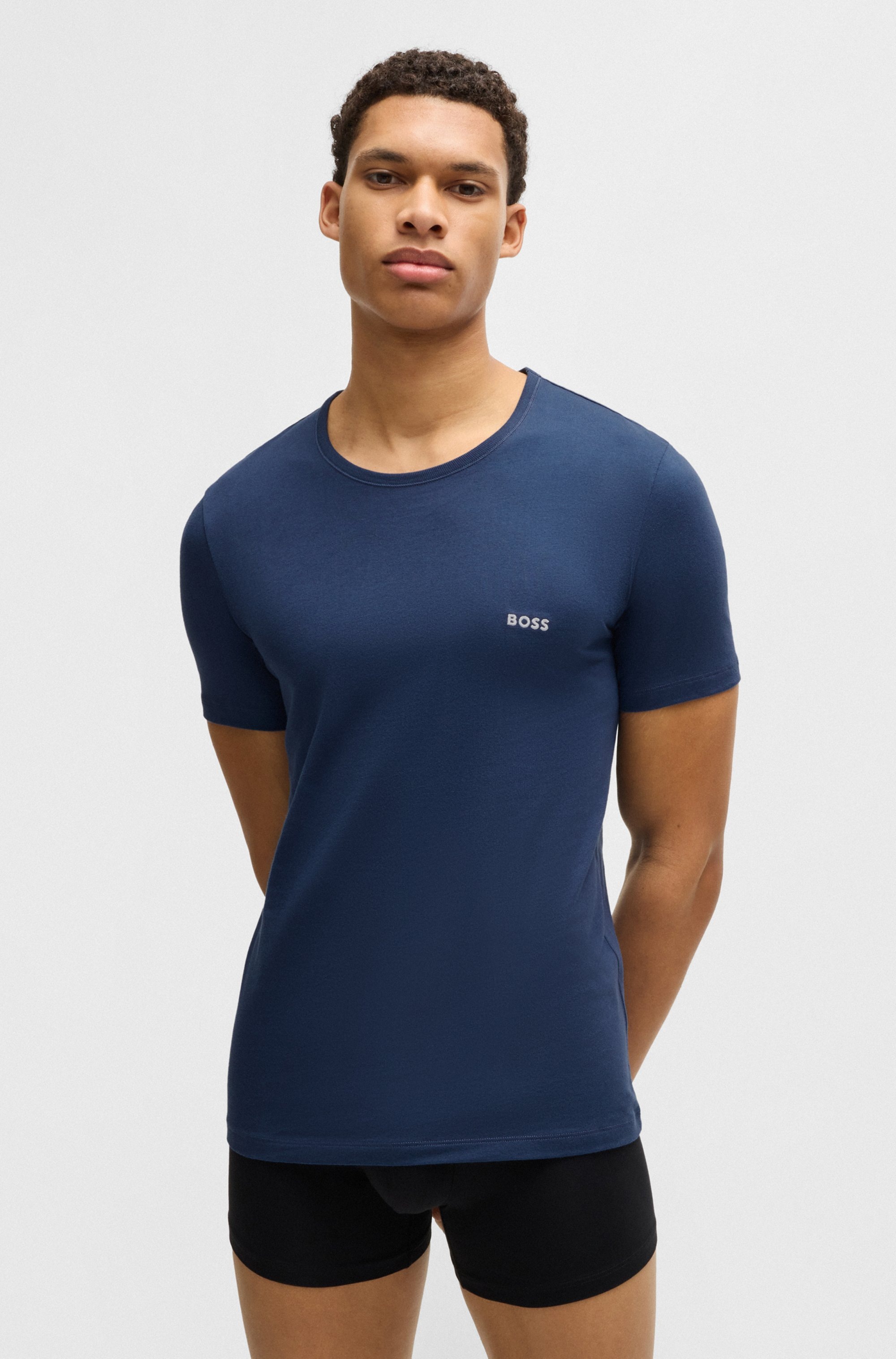 BOSS T-Shirt "TShirtRN 3P Classic" Packung, 3 Stk. tlg. mit BOSS Stickerei günstig online kaufen