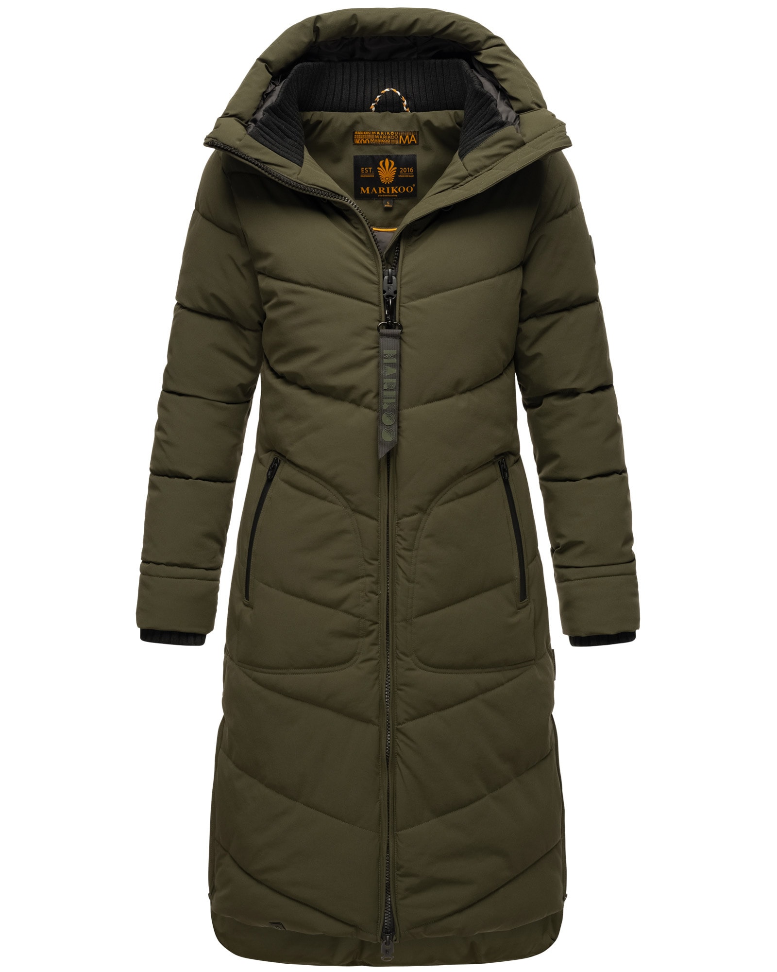 Marikoo Winterjacke »Benikoo«, langer Winter Mantel gesteppt