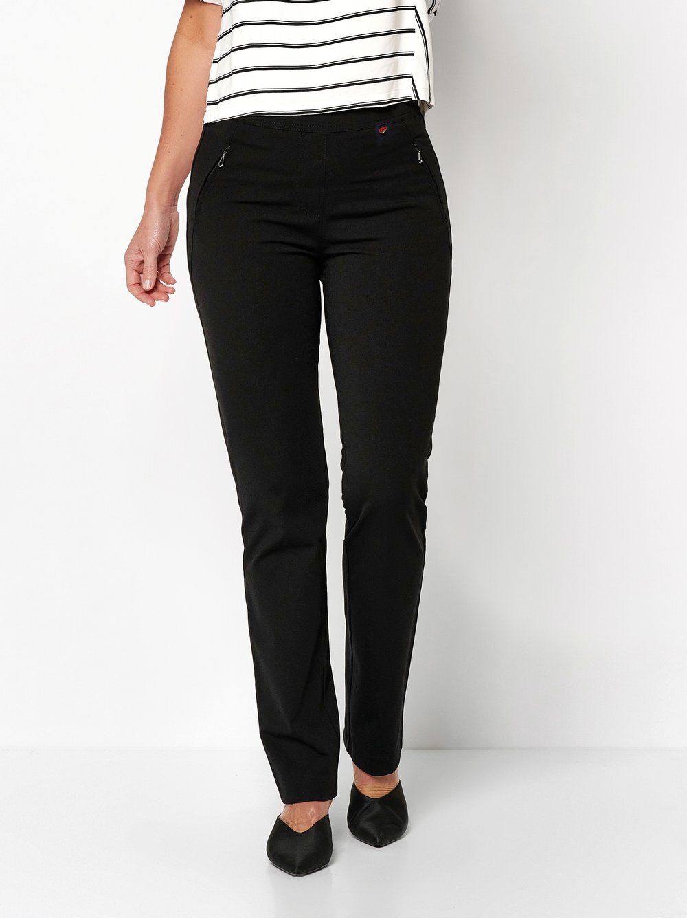 Relaxed Stretch-Hose "Alice Slim" mit Zippertaschen