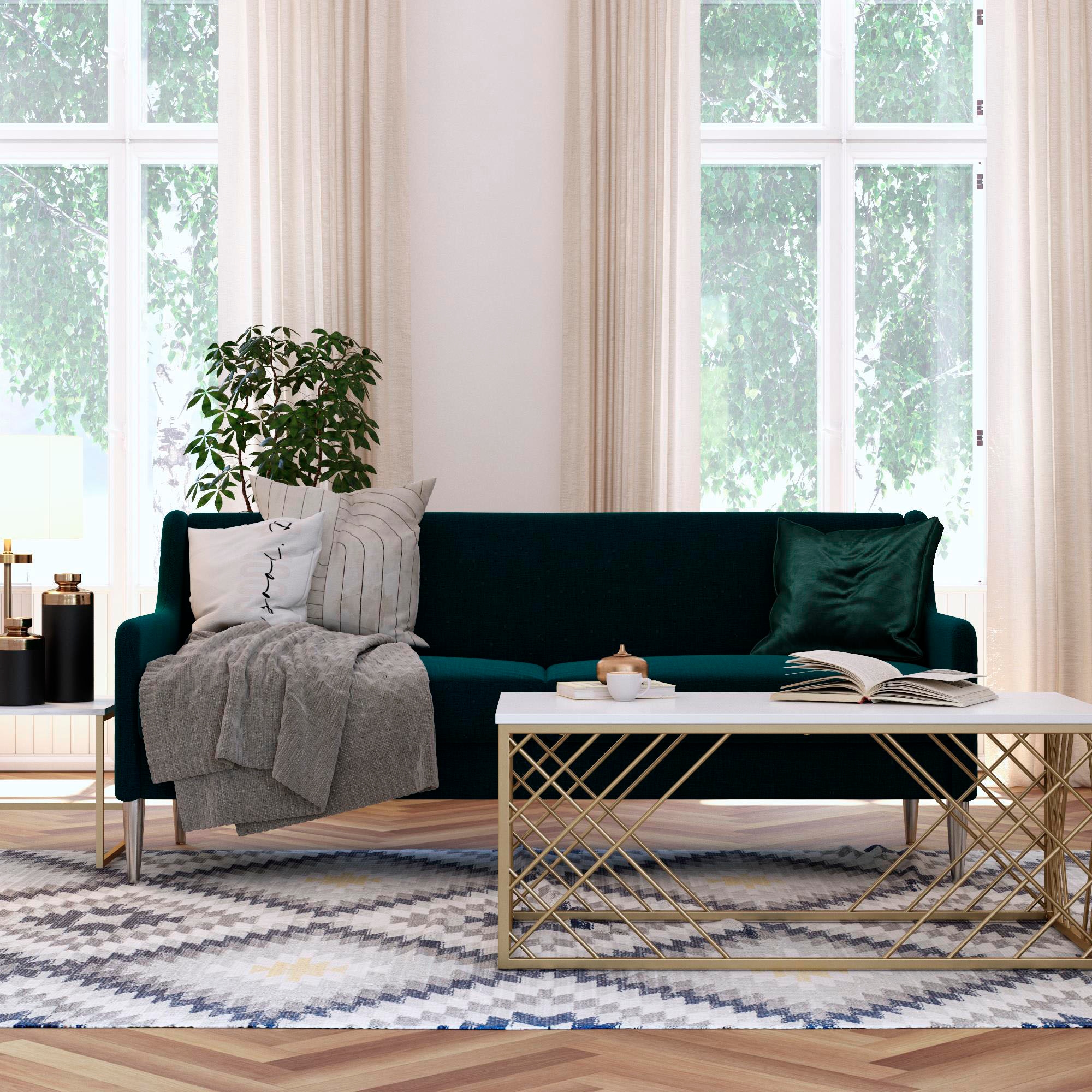 CosmoLiving by Cosmopolitan 3-Sitzer »Virginia«, (1 St.), Webstoff, Sitz und Rücken gepolstert, Beine aus Stahl, Sitzhöhe 42,5cm