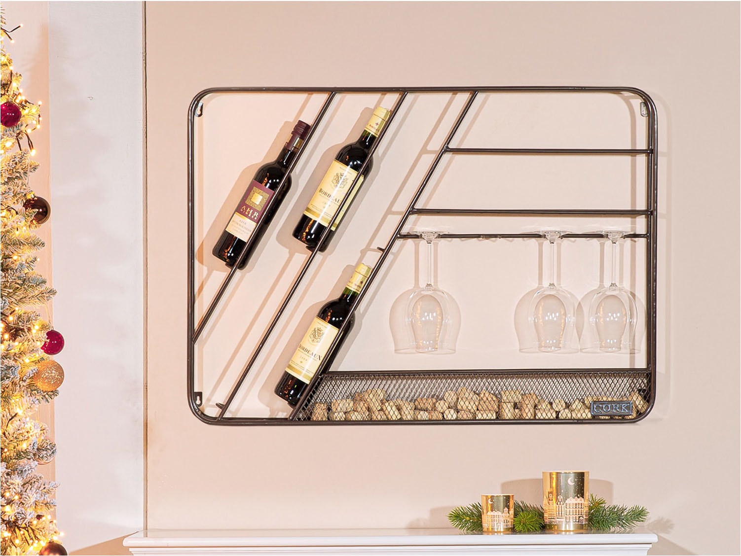 GILDE Weinregal »Weinregal rechteckig Cork« mit Weinglashalterung