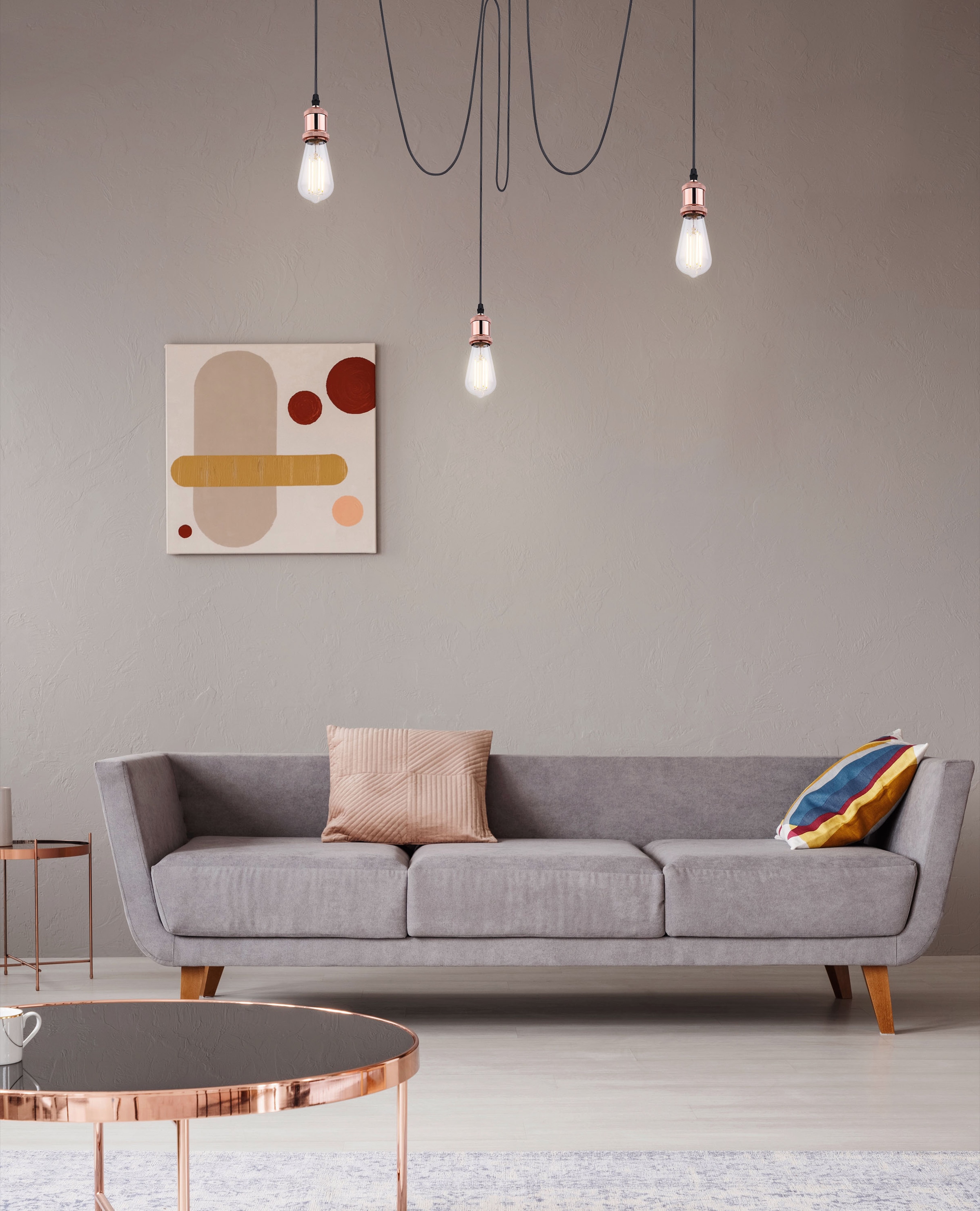 GLOBO LIGHTING Hängeleuchte »OLIVER«, Leuchtmittel E27 | ohne Leuchtmittel, Hängelampe/Pendelleuchte/Esszimmer/Wohnzimmer/Esstisch