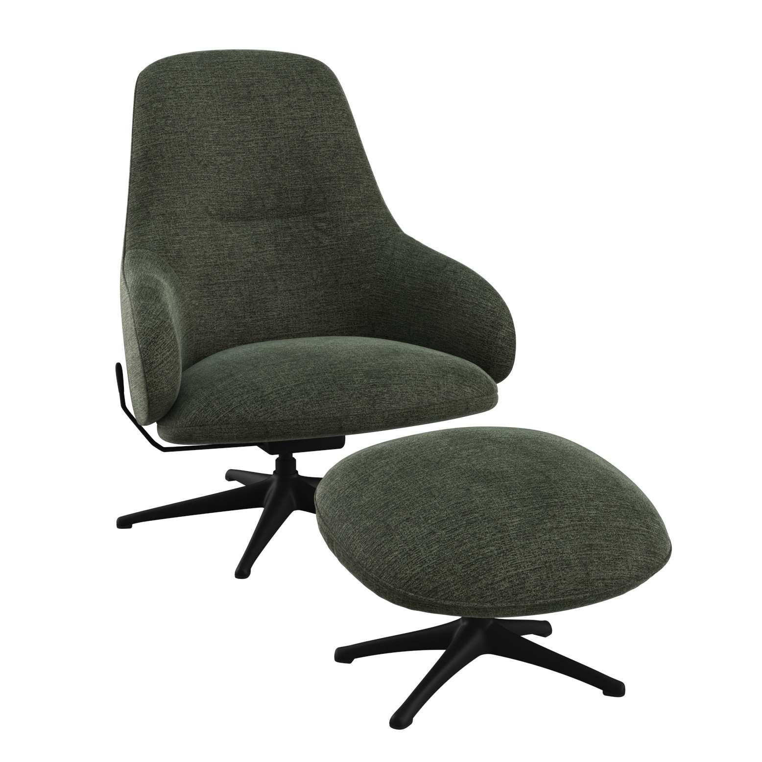 FLEXLUX Drehsessel »Falcone, TV-Loungesessel, Fernsehsessel, Polstersessel,«, Liegefunktion, drehbar, Fuß schwarz