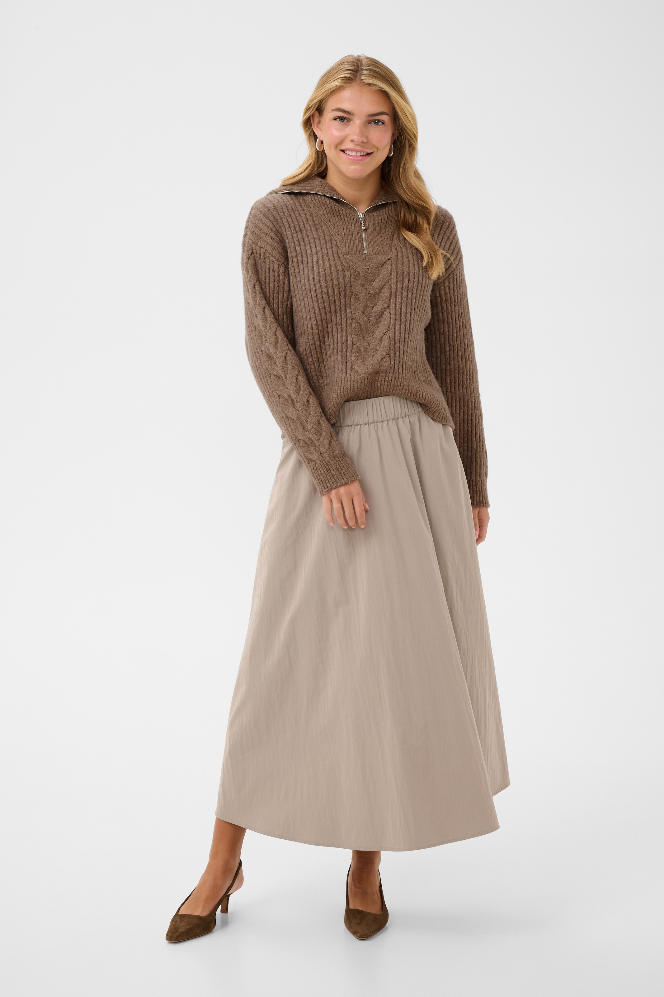 Saint Tropez Troyer »TalmaSZ Pullover« Materialmix, Regular fit, Zopfstrickmuster