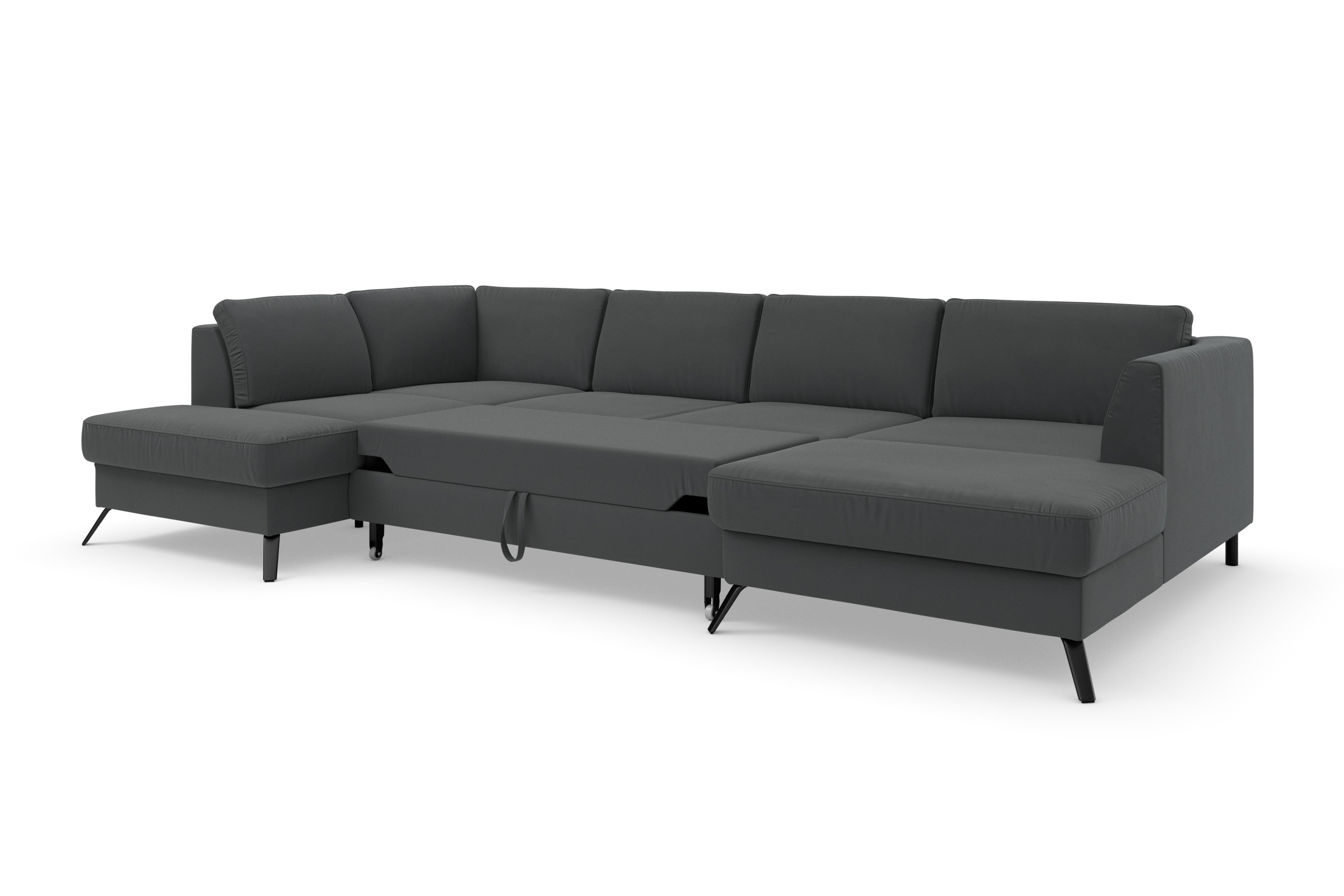 sit&more Wohnlandschaft »Olsen U-Form«, inklusive Sitztiefenverstellung, wahlweise mit Bettfunktion, 15cm hoch