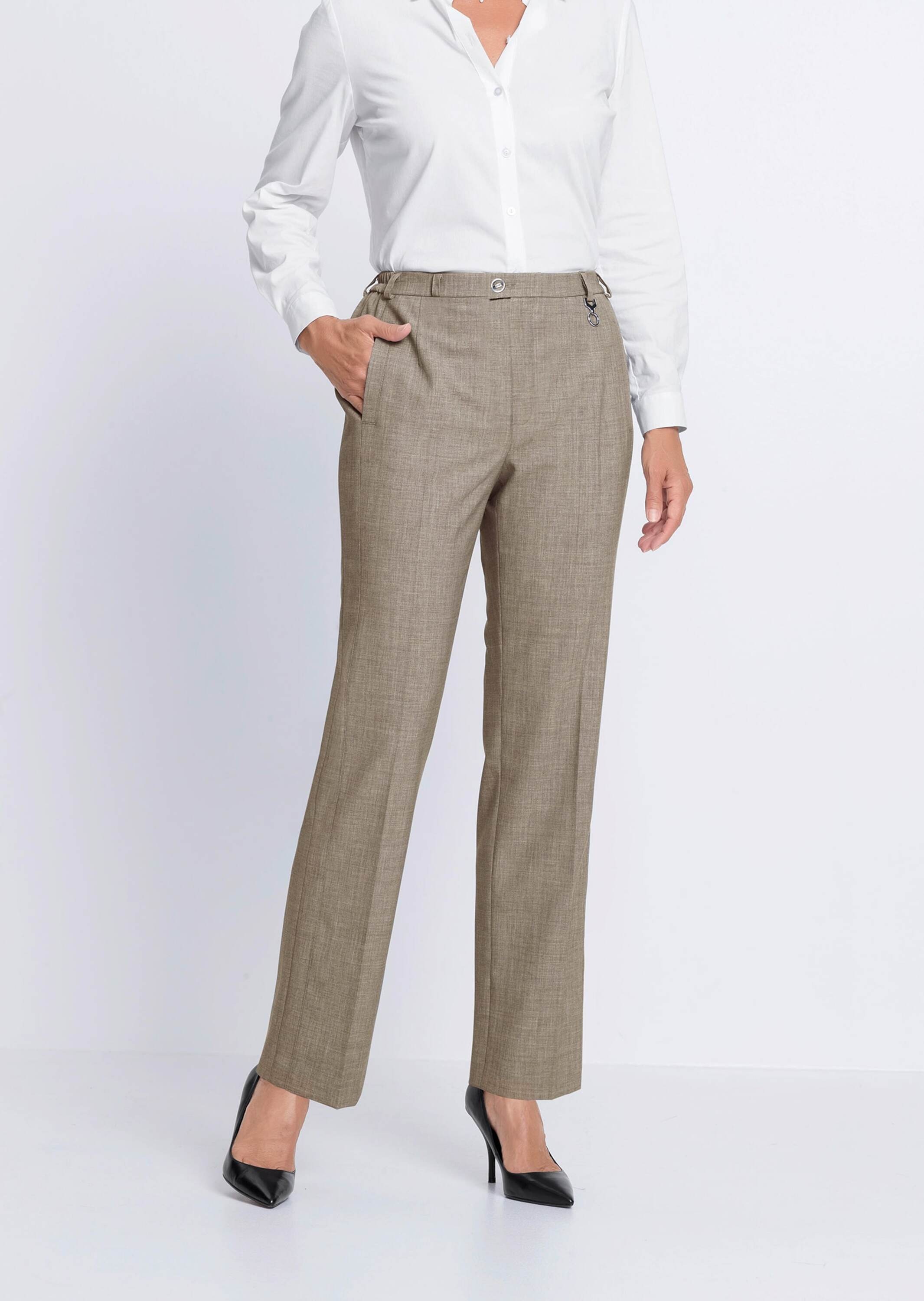 Goldner Anna Women's Trousers Beige Size 50 2
