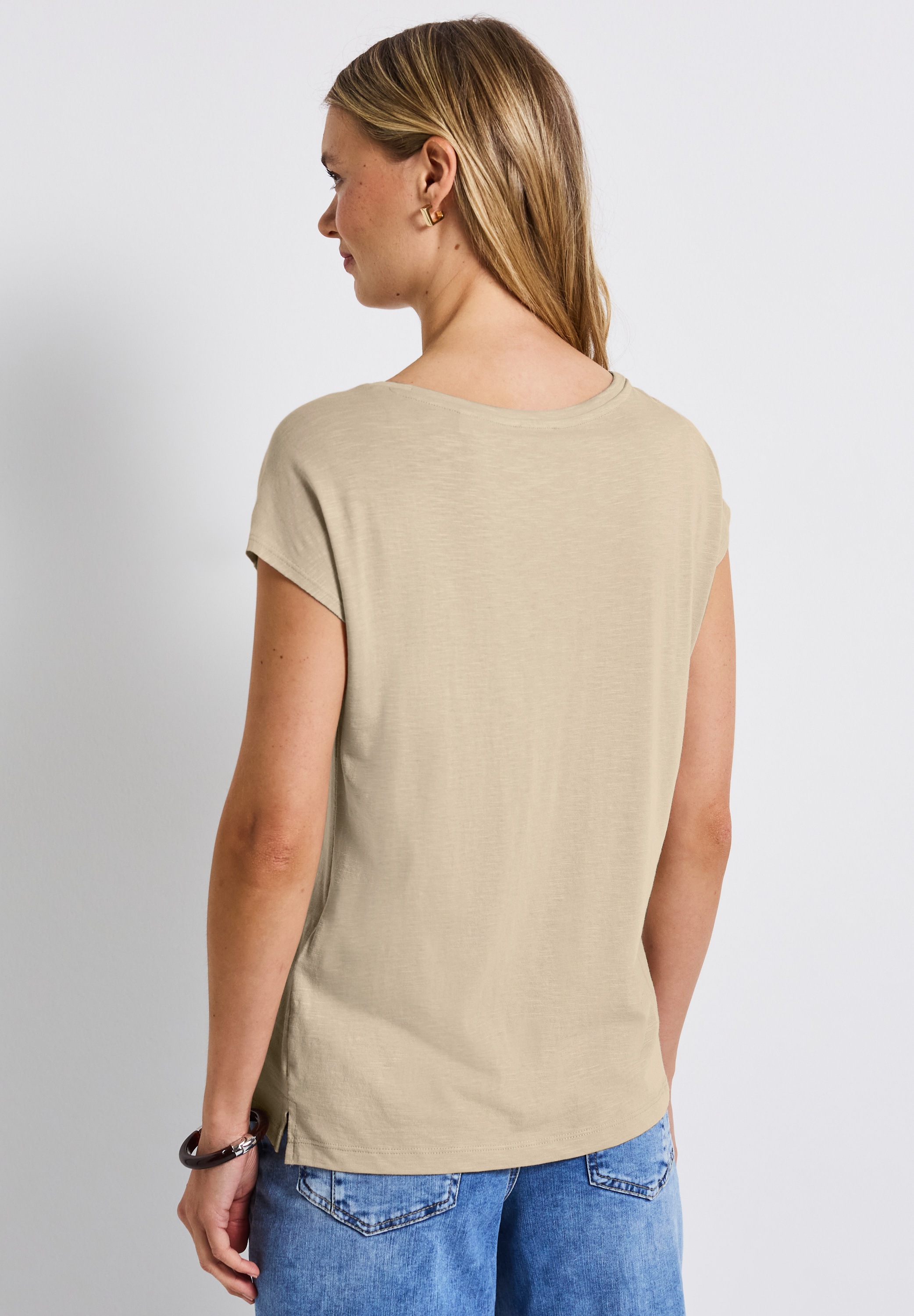 STREET ONE T-Shirt, mit Materialmix günstig online kaufen