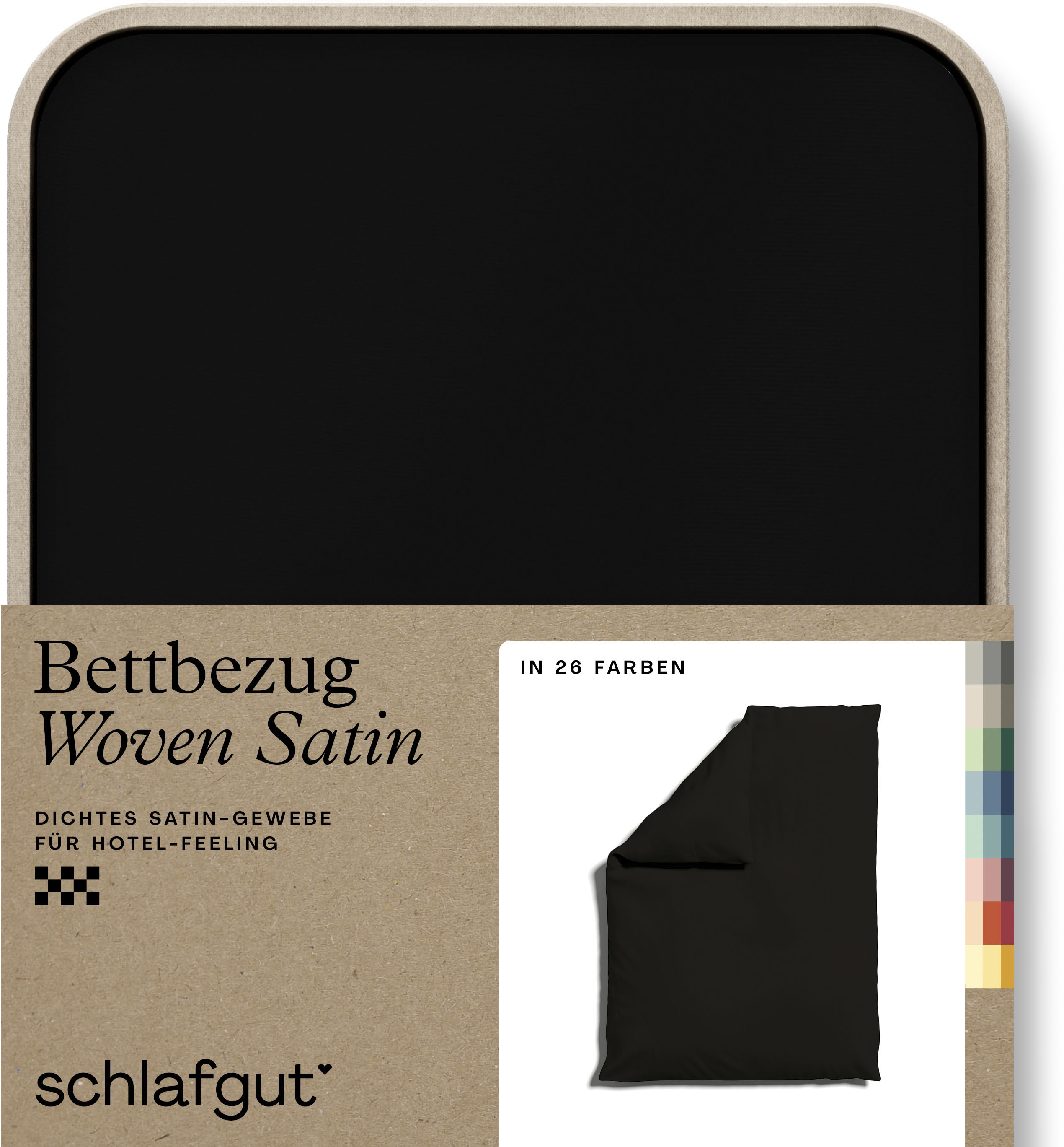 Schlafgut Bettbezug "Premium Woven Satin, 100% Baumwolle, Fadendichte 300TC" besonders dicht gewebt, Mix & Match: passender Kissenbezug erhältlich