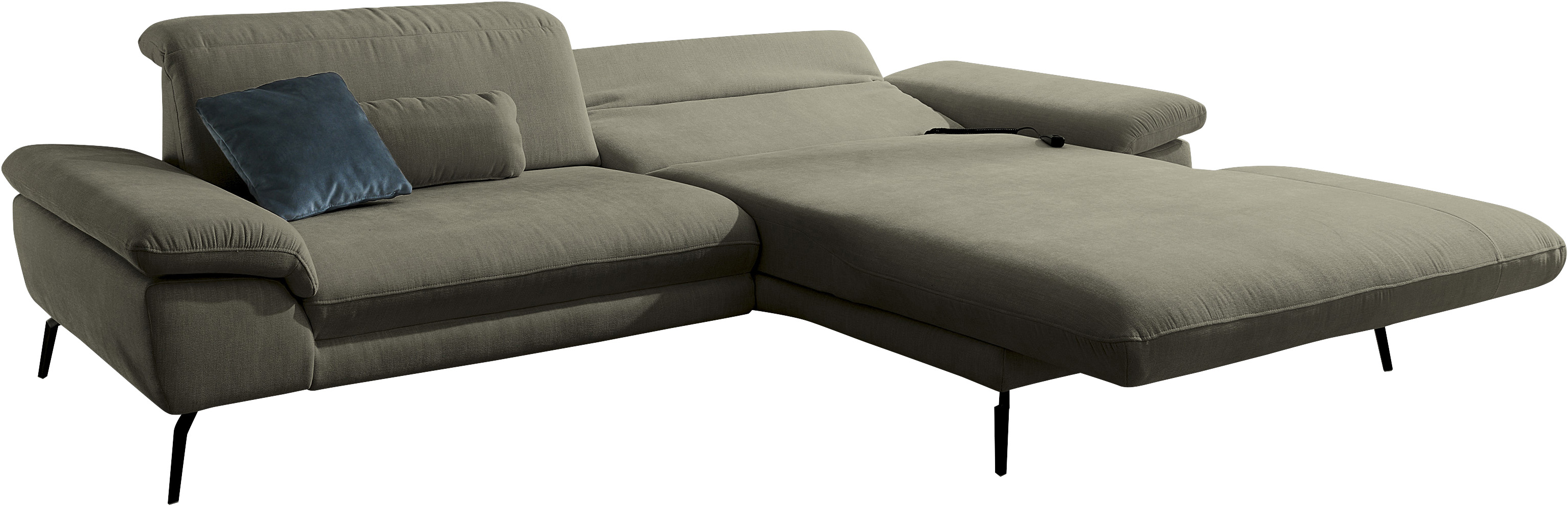 Die PlanBar Ecksofa "MP-IN22025 L-Form" mit Kopfteilverstellung, wahlweise mit motorischem Canape
