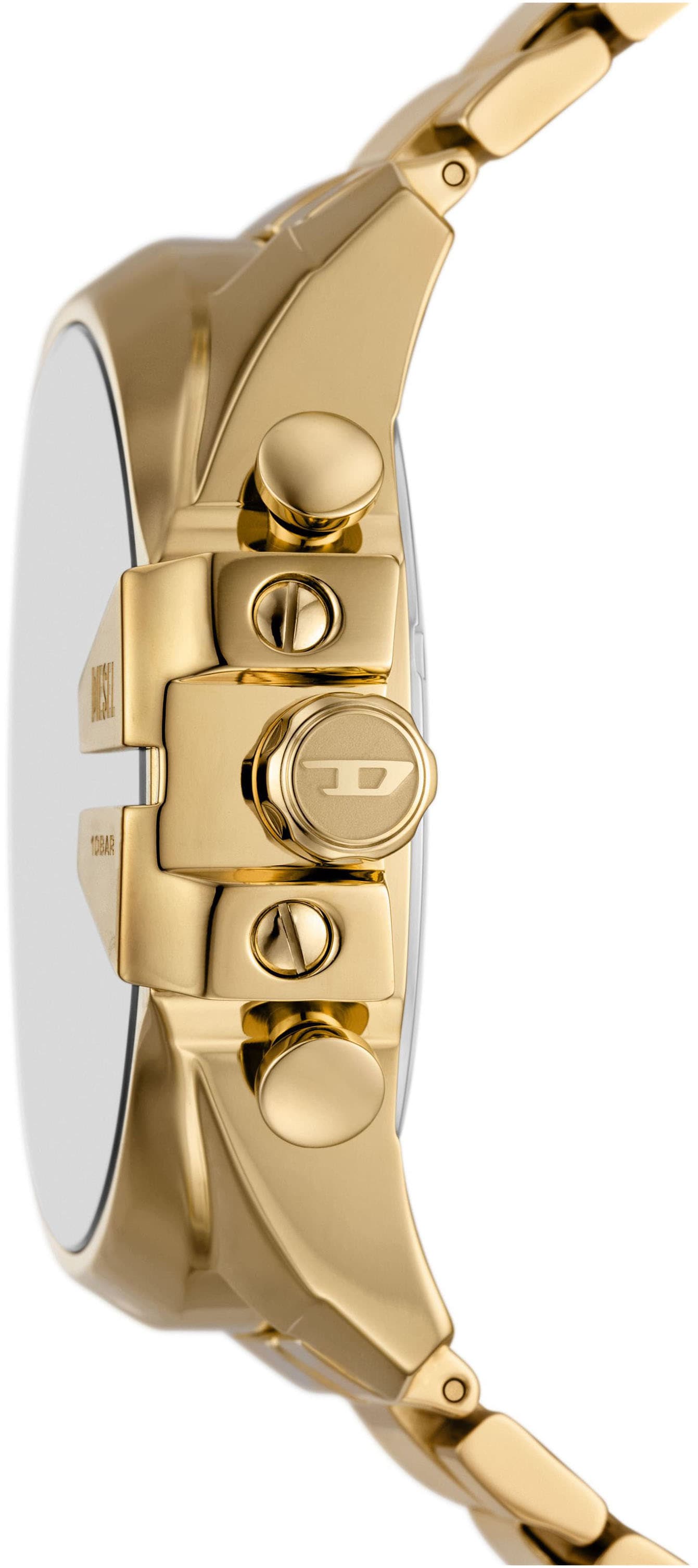 Diesel Chronograph »MEGA CHIEF«, Quarzuhr, Armbanduhr, Herrenuhr, Stoppfunktion, Edelstahlarmband