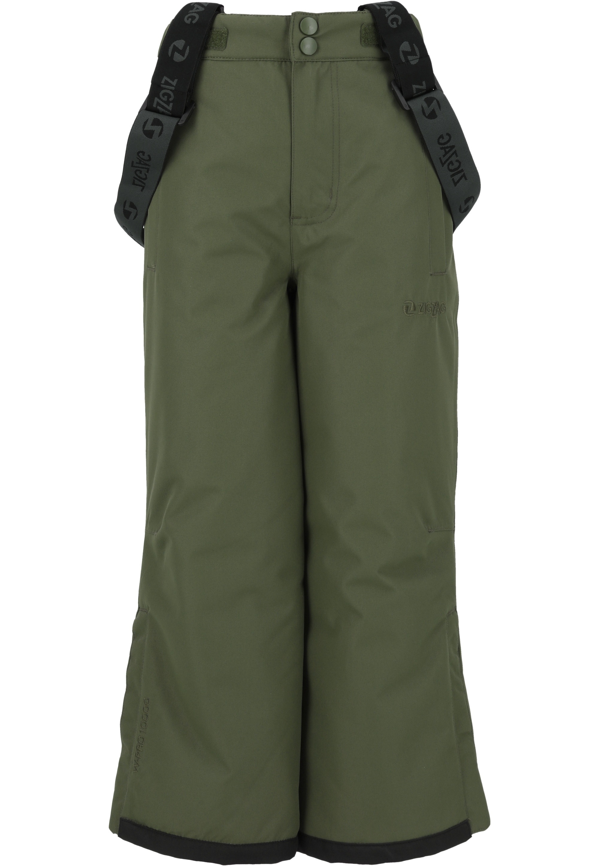 ZIGZAG Mädchen Skihose "Soho", grün, Gr. 140, unifarben, 88% Polyester, 12% Elasthan, Hosen, mit abnehmbaren Hosenträgern