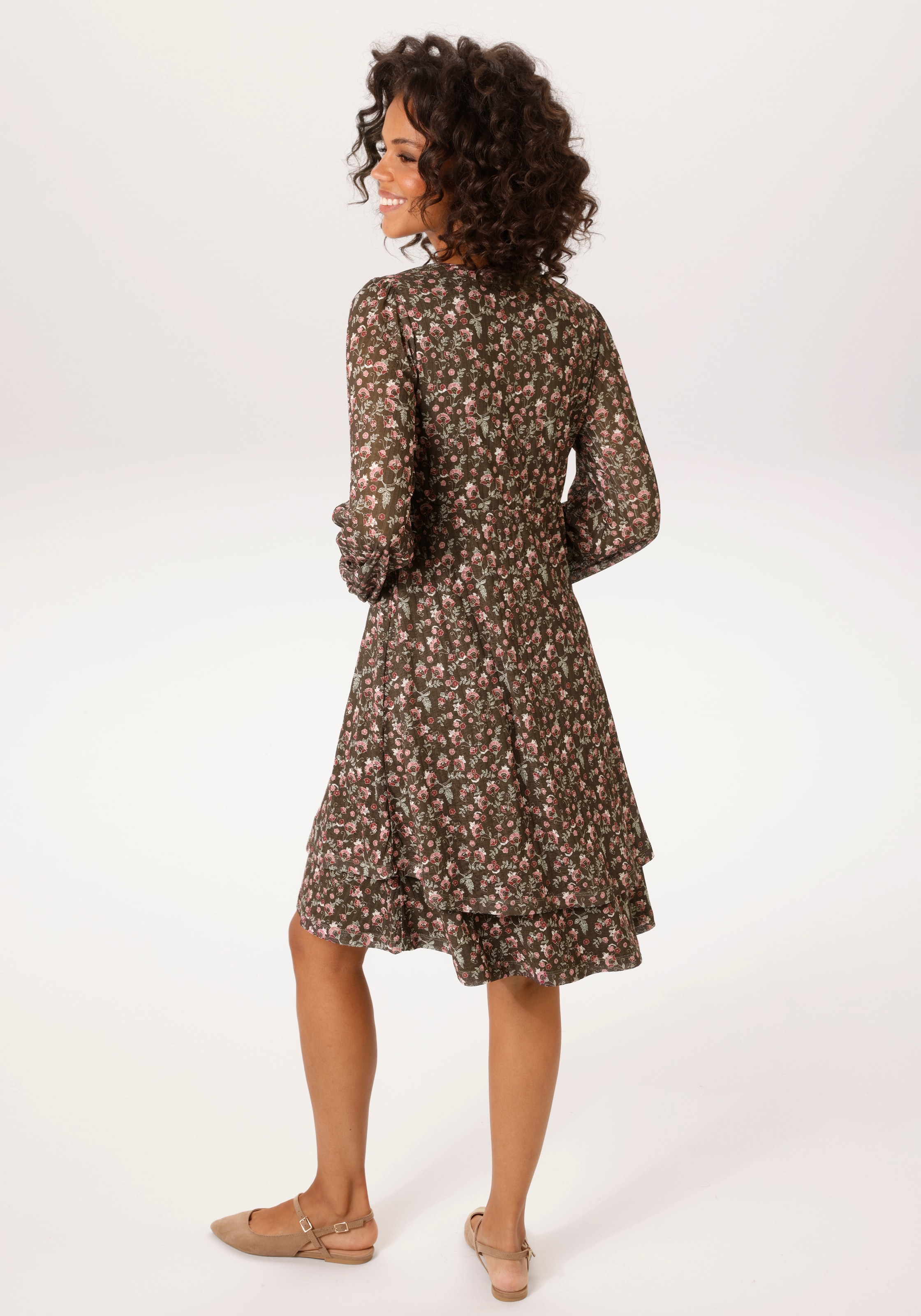 Aniston CASUAL Minikleid mit romantischen Blümchen bedruckt - NEUE KOLLEKTION