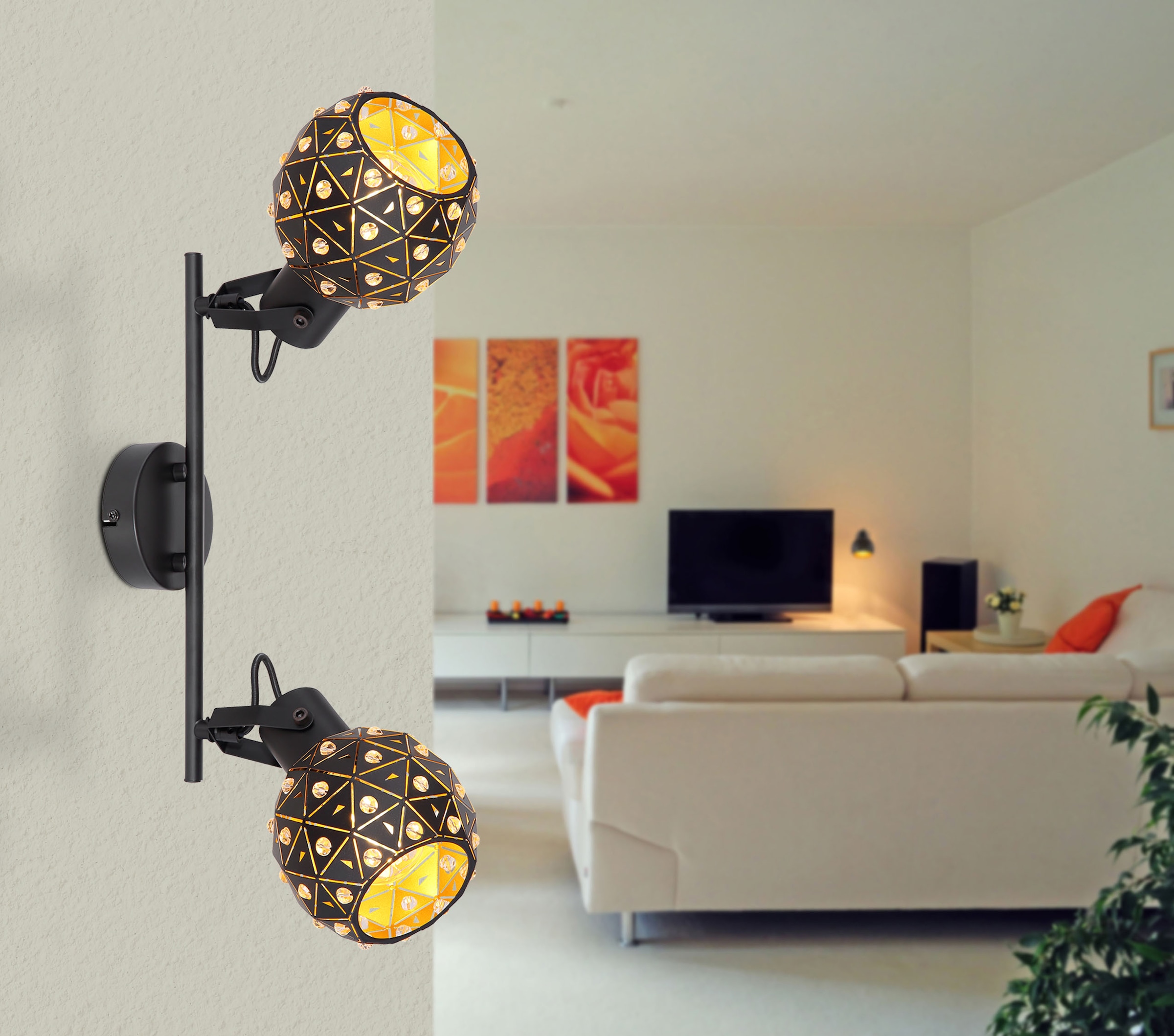 GLOBO LIGHTING Deckenspot »JODIE« E27 1 Stk. Deckenstrahler für Wohn- & Esszimmer Kristall