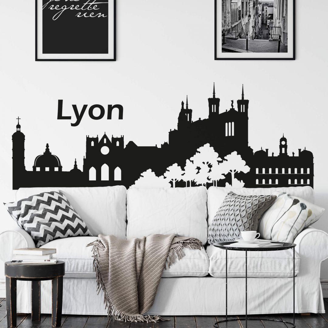 Wandtattoo »XXL bestellen Lyon Stadt Wall-Art 120cm«, (1 Skyline BAUR | St.)