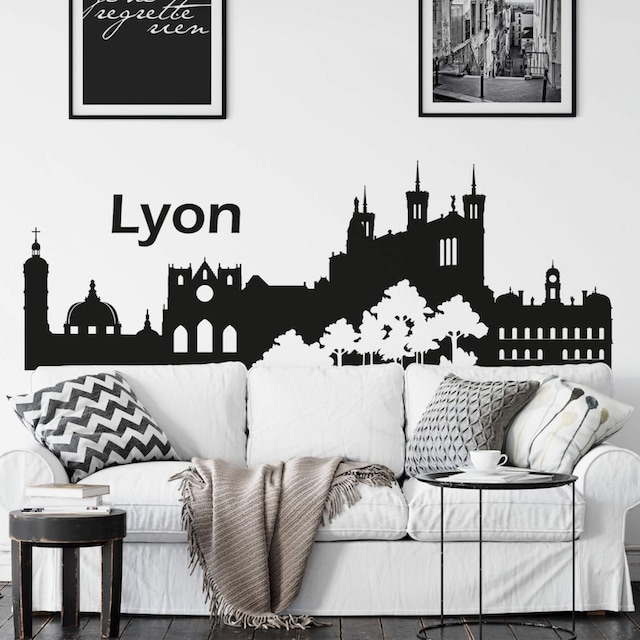 Wall-Art Wandtattoo »XXL Stadt Skyline Lyon 120cm«, (1 St.) bestellen | BAUR