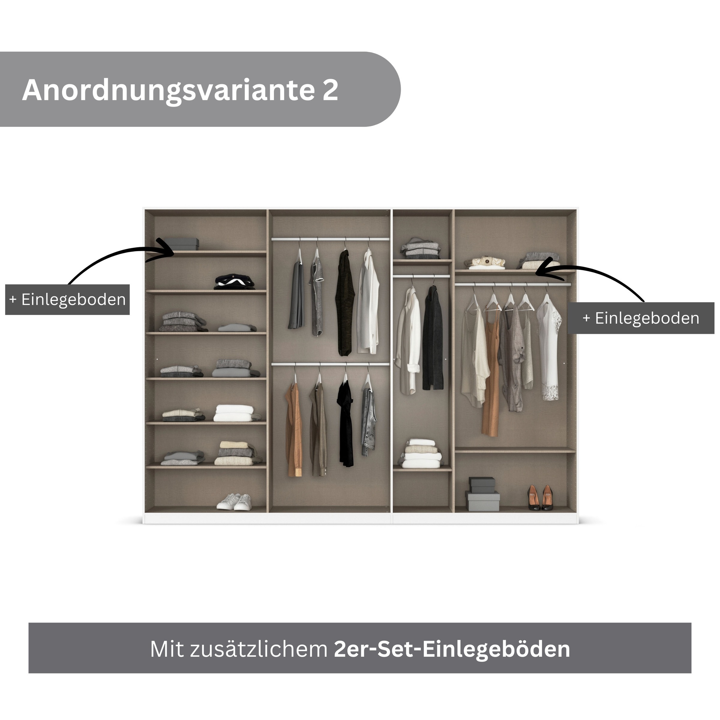 rauch Drehtürenschrank »Kleiderschrank Kleiderschränke Schrank Garderobe AGORDO mit Glasfront«, (in zwei Griff-Farben), durchdachte Innenausstattung, in 6 Breiten und 2 Höhen MADE IN GERMANY