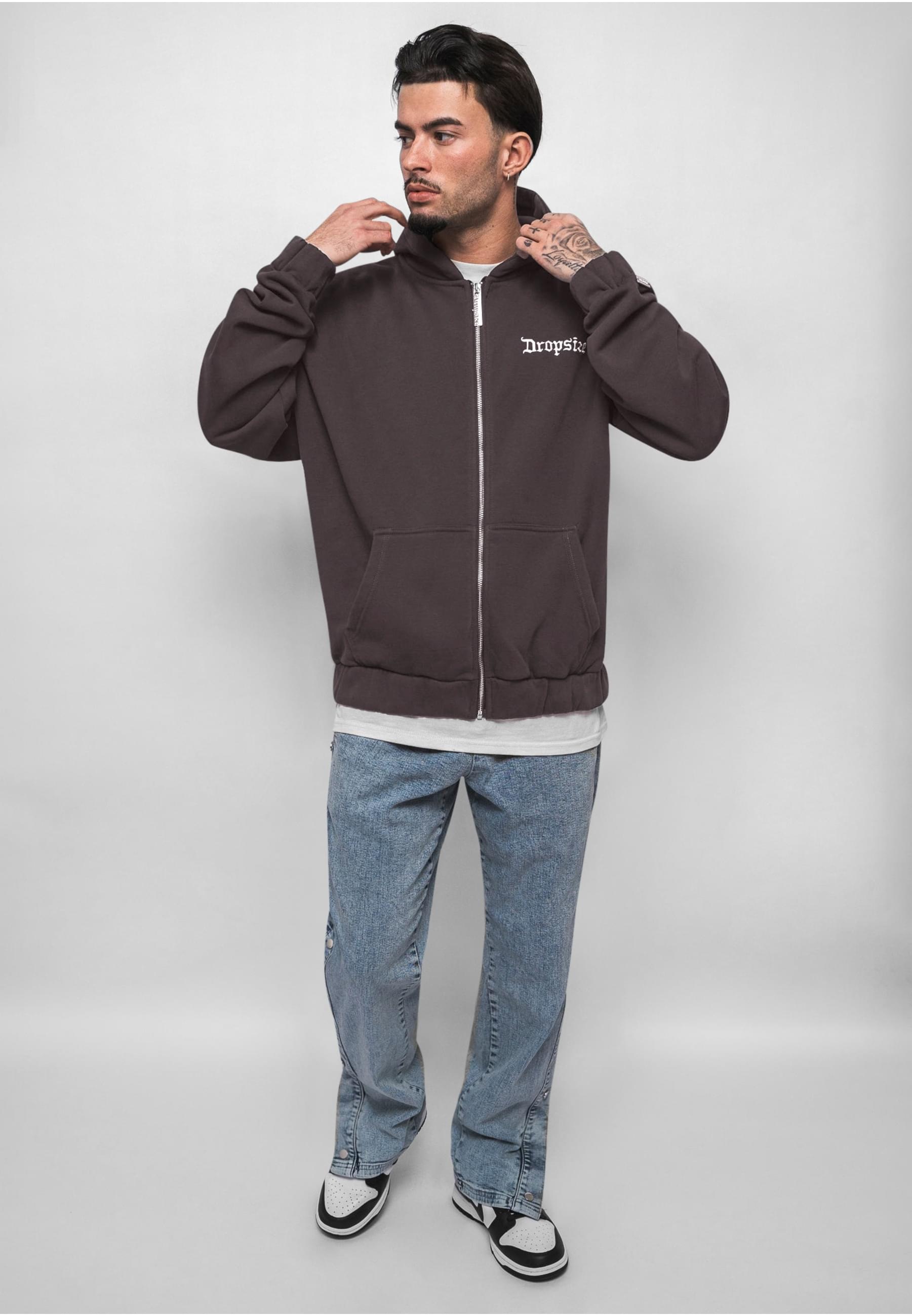 Dropsize Sweatjacke »Dropsize Herren Super Heavy Oversize Blank Zip Hoodie«