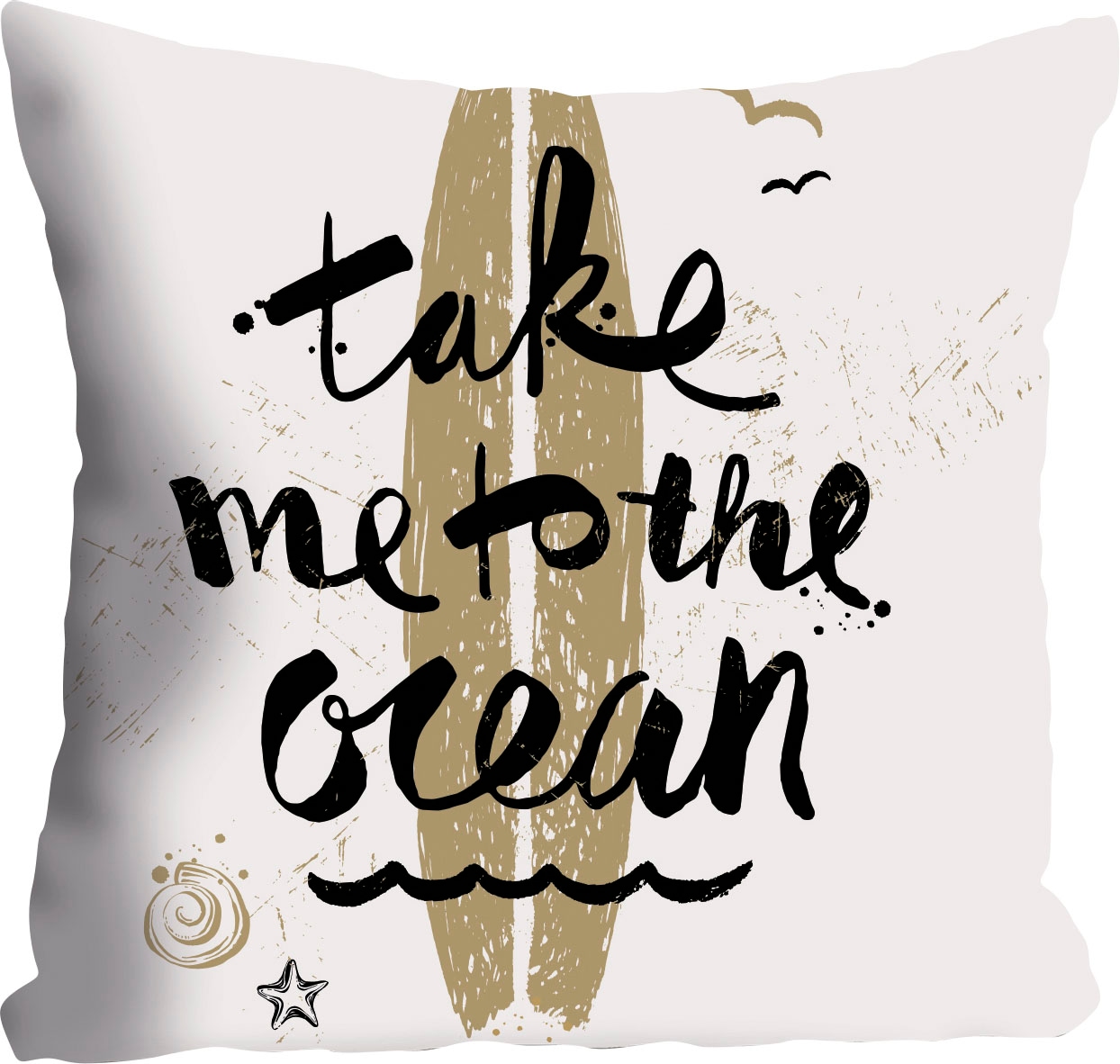 queence Dekokissen »Take me to the ocean«, Kissenhülle,Take me to the ocean,Surfboard,Meer,Strand,Sommer,Wellen