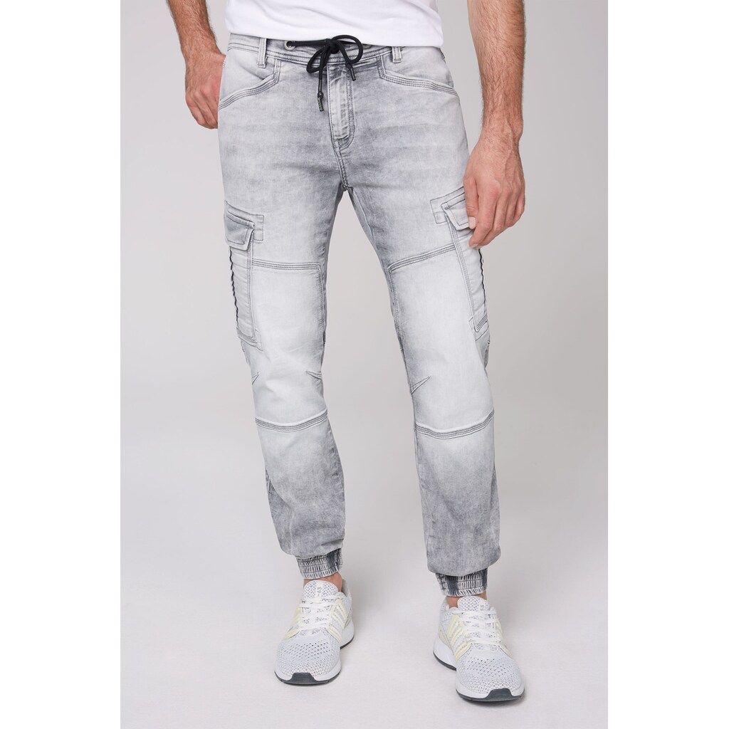 CAMP DAVID Regular-fit-Jeans, Beintaschen mit Druckknopfverschluss