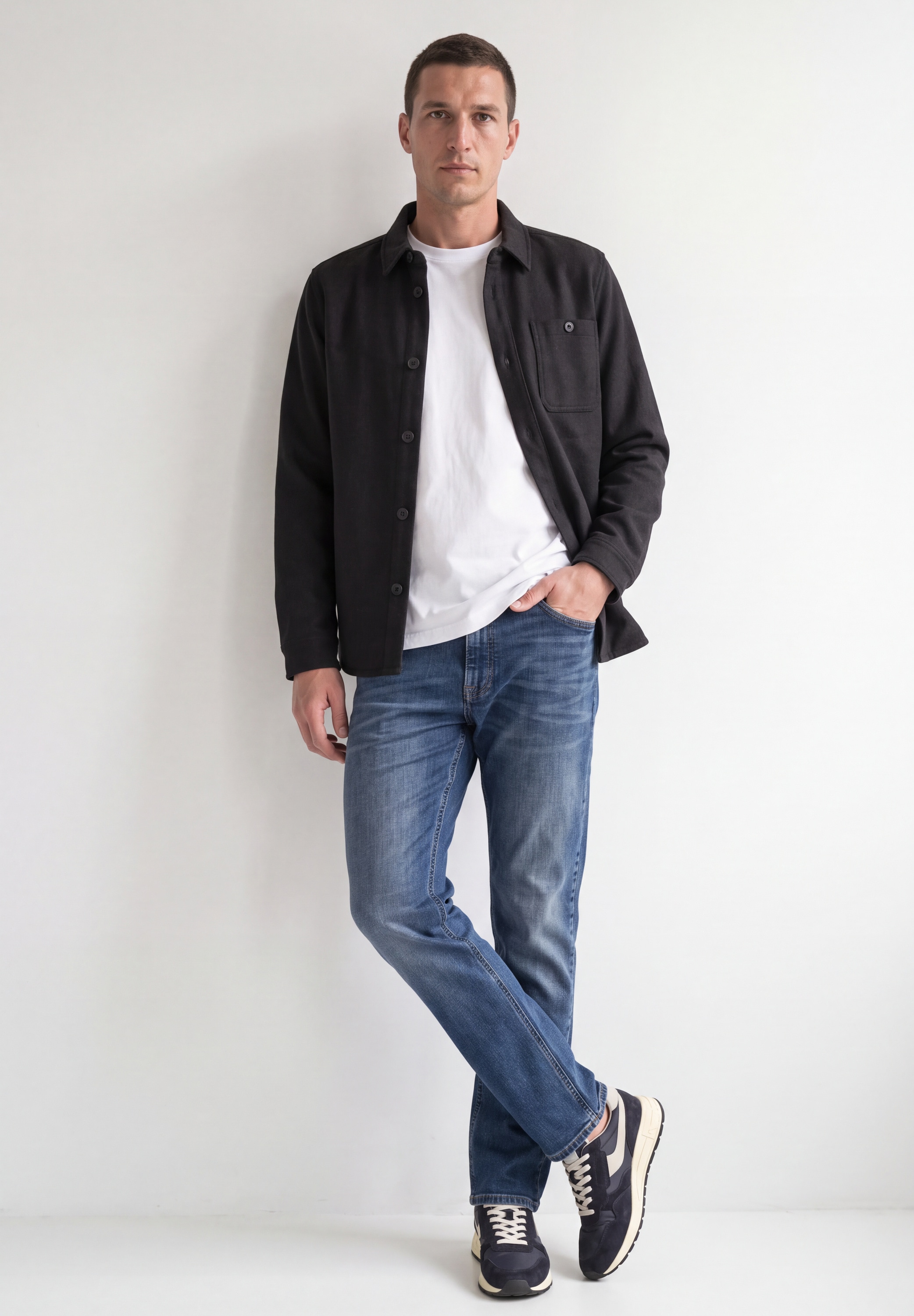 STREET ONE MEN Kurzjacke ohne Kapuze aus softem Materialmix