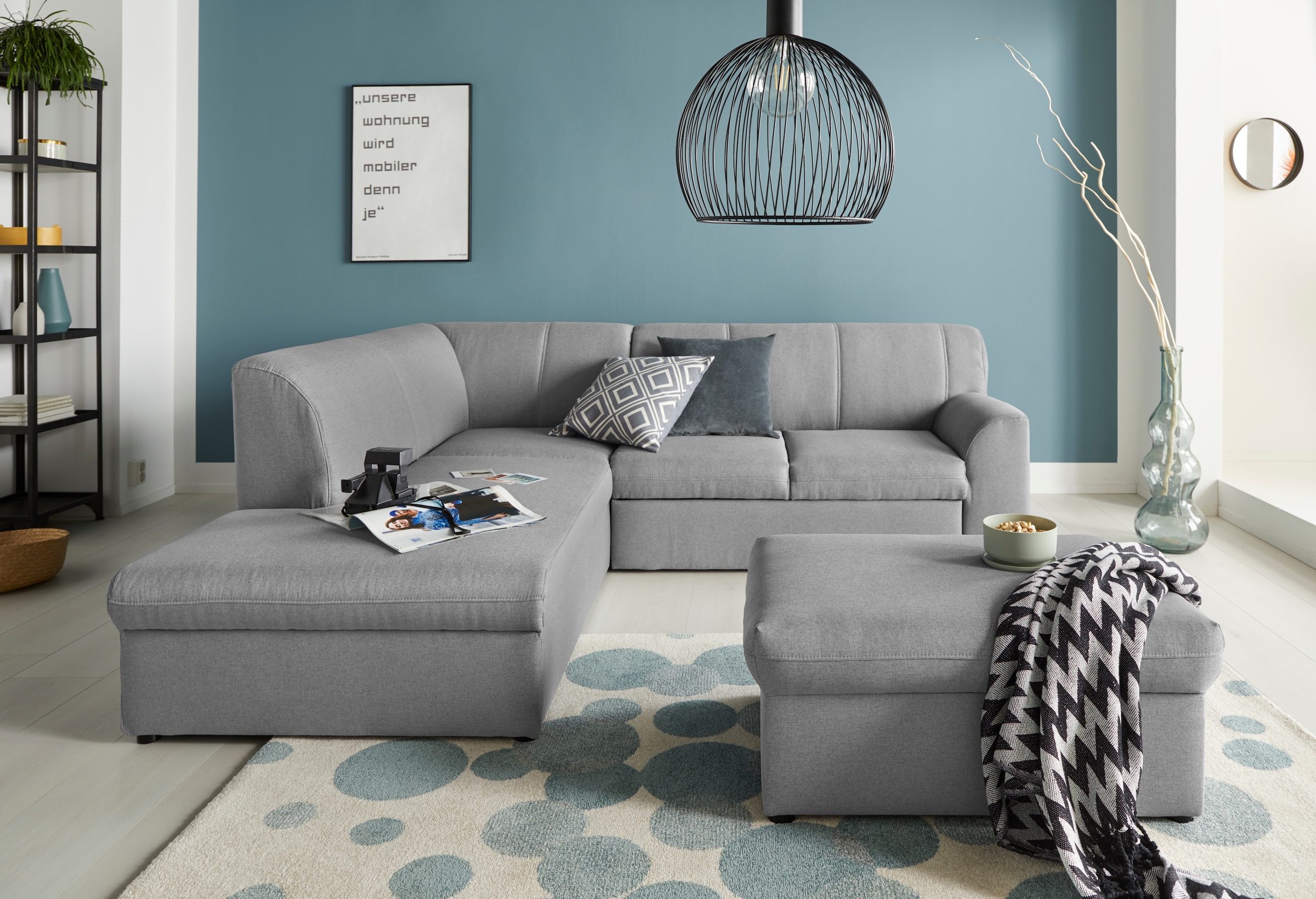 DOMO collection Ecksofa »Topper L-Form«, mit Ottomane, wahlweise mit Schlaffunktion
