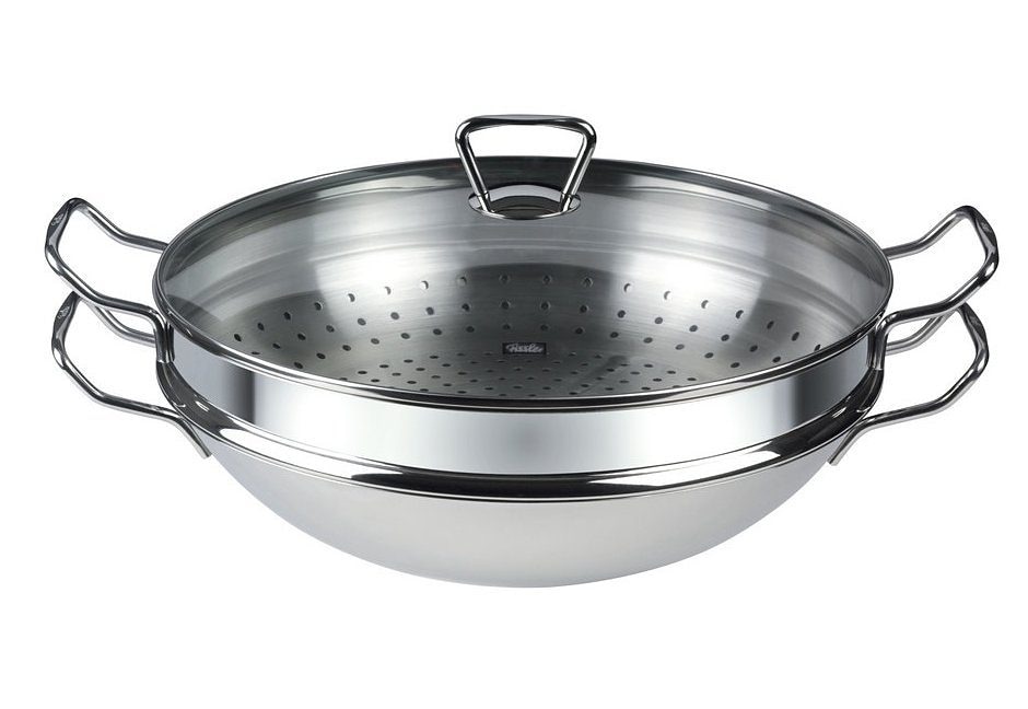 Fissler Wok »Nanjing«, Edelstahl 18/10, (1 tlg.), Ø 36 cm, Induktion