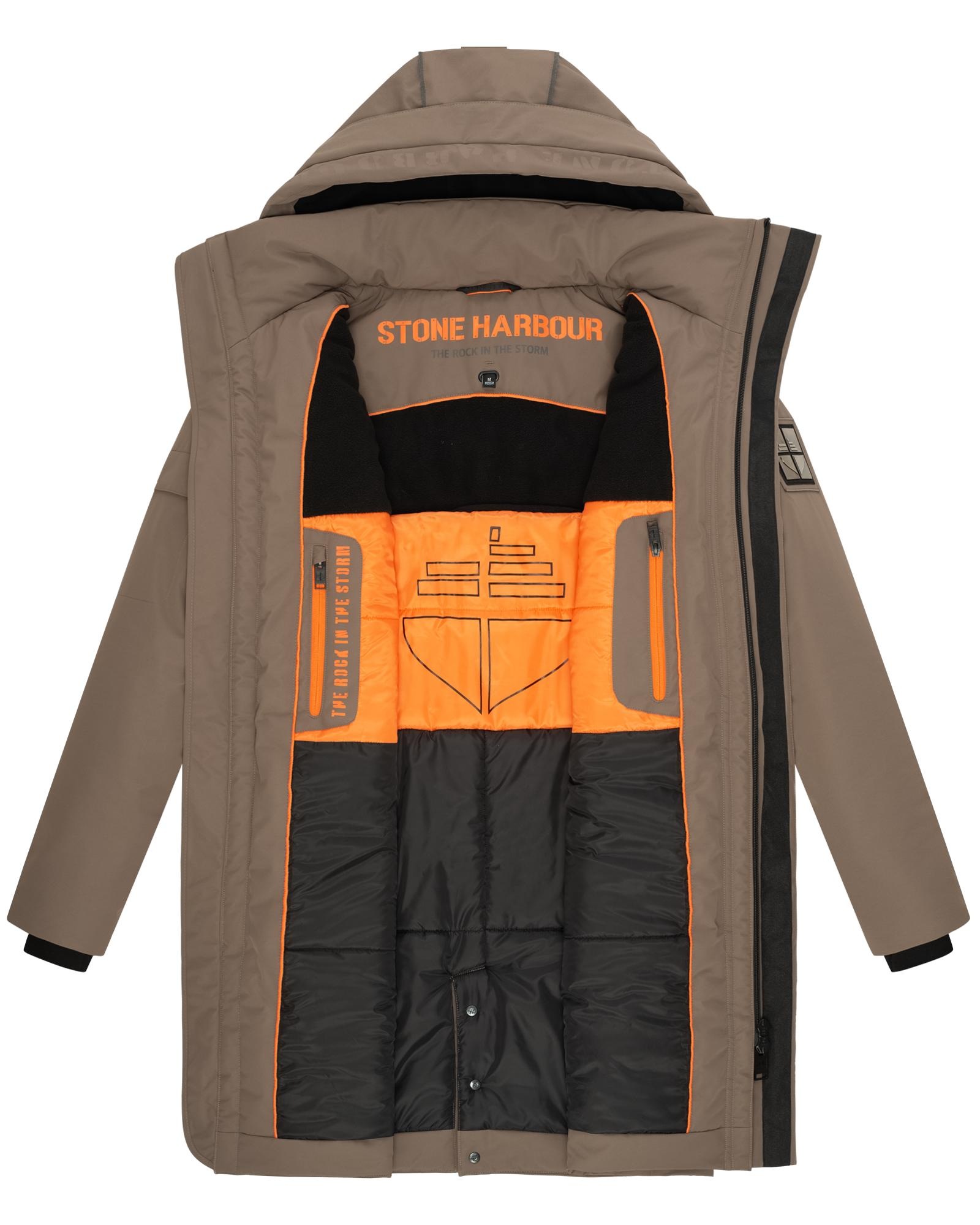 Stone Harbour Regenmantel »Xandroo XX«, Langer Herren Wintermantel mit Kapuze