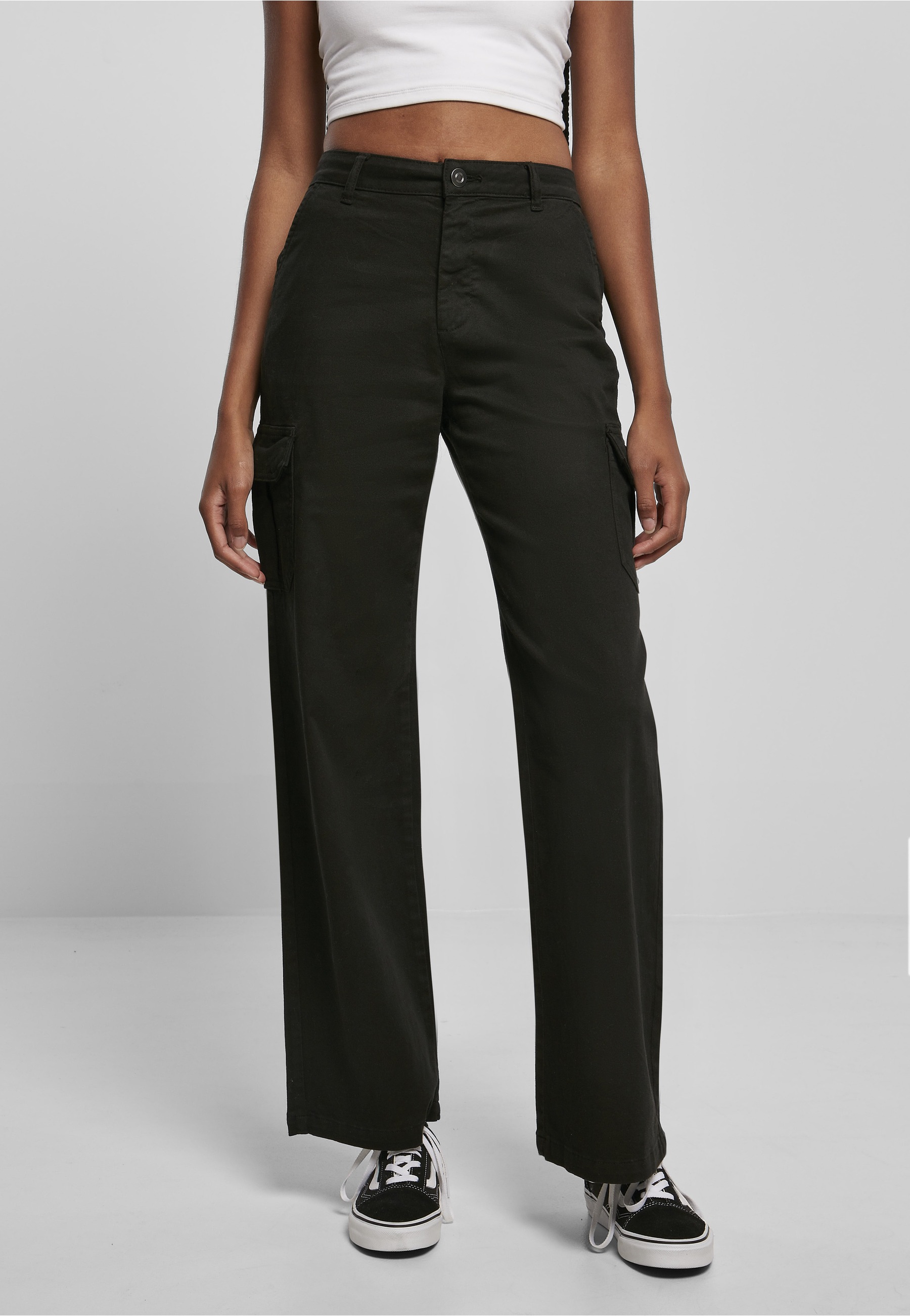URBAN CLASSICS Stoffhose »Urban Classics Damen Ladies High Waist Straight Cargo Pants«