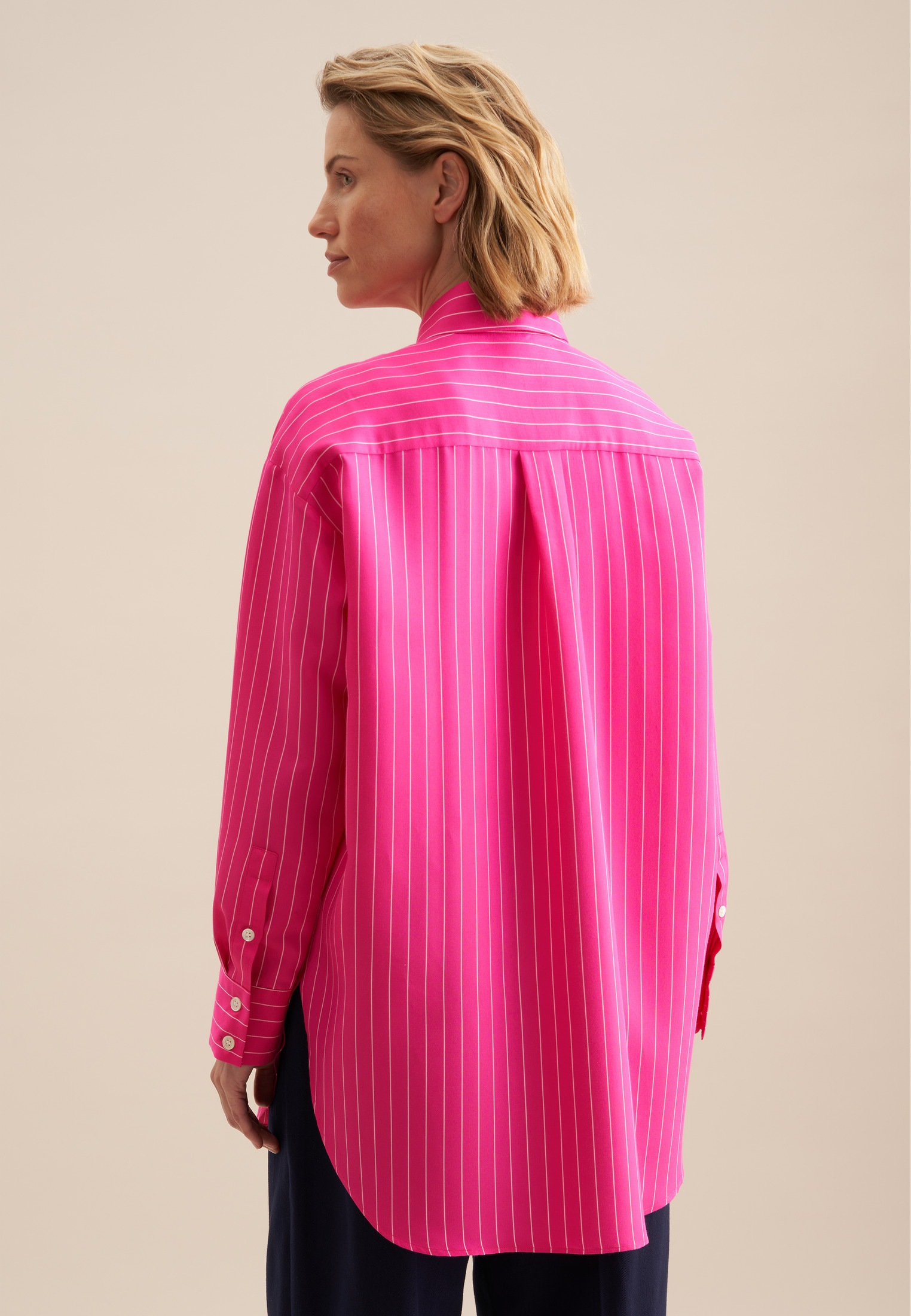 seidensticker Longbluse "Schwarze Rose" 1/1 Kragen Streifen günstig online kaufen