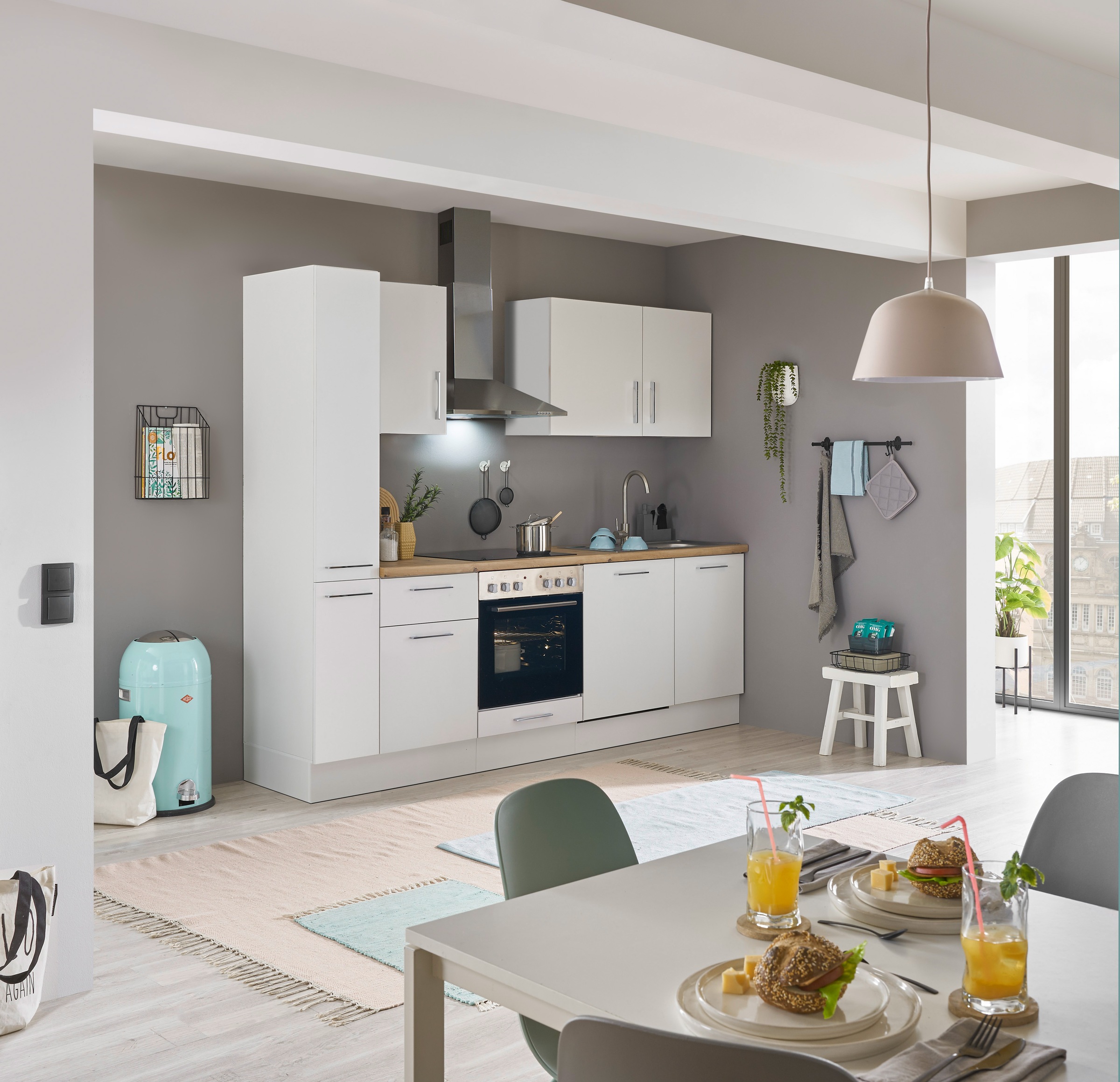 BASIC by Balculina Küchenzeile »Turin«, Breite 250 cm, wahlweise mit E-Geräten