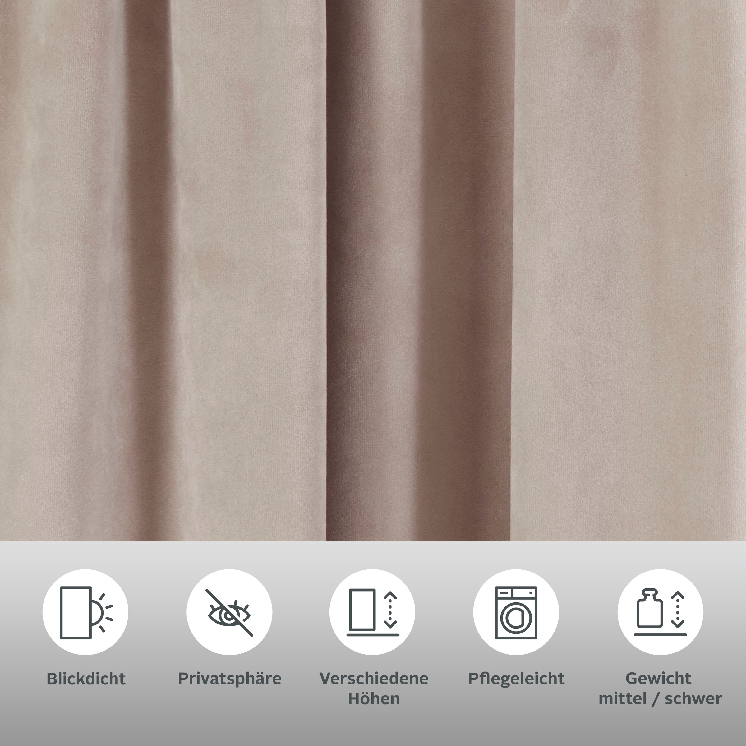 Thumbnail - LeGer Home by Lena Gercke Vorhang "Samt Ladina" Stangendurchzug 1 Stk. tlg. blickdicht, gewebt, verschiedene Größen, 1 S...