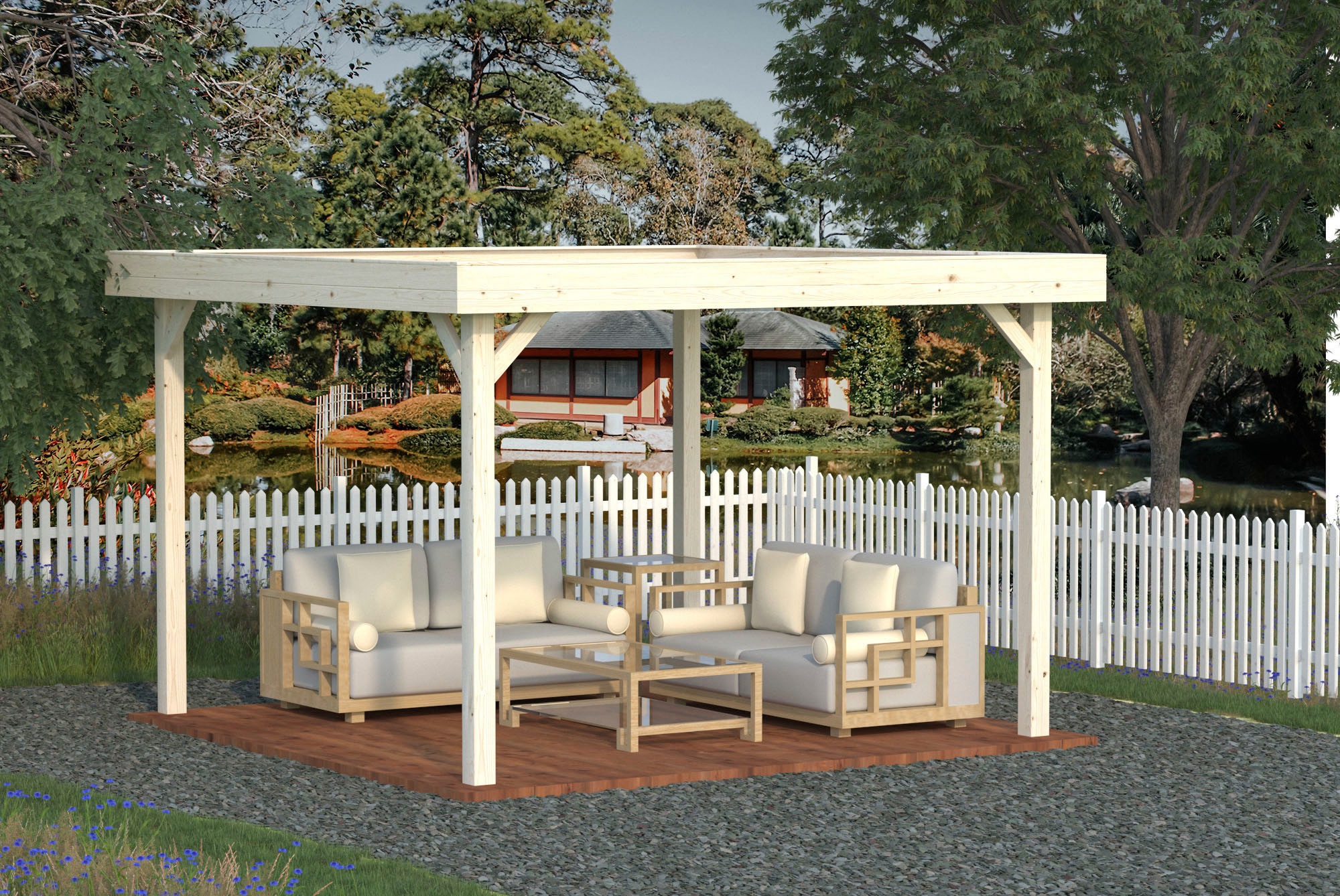 Palmako Holzpavillon »Lucy«, BxT: 389x389 cm, transparent