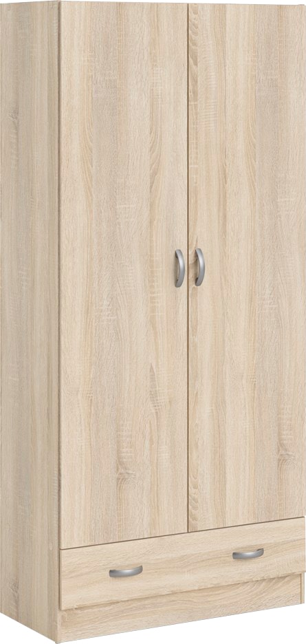 Home affaire Kleiderschrank "Space Drehtürenschrank, Aufbewahrung Kasten Schrank Stauraum" 2 Türen, 3 Einlegeböden und 1 breite Schublade, Breite 79 cm