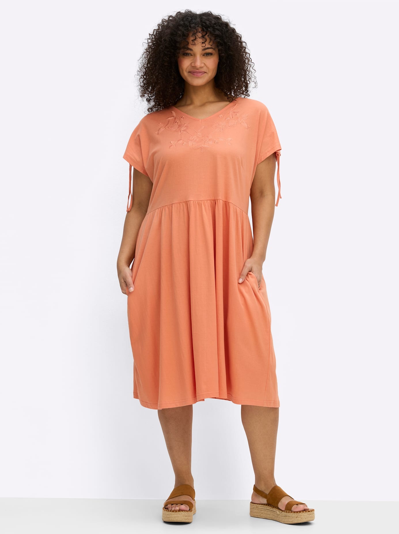 Sheego Jerseykleid "Kleid" Nahttasche