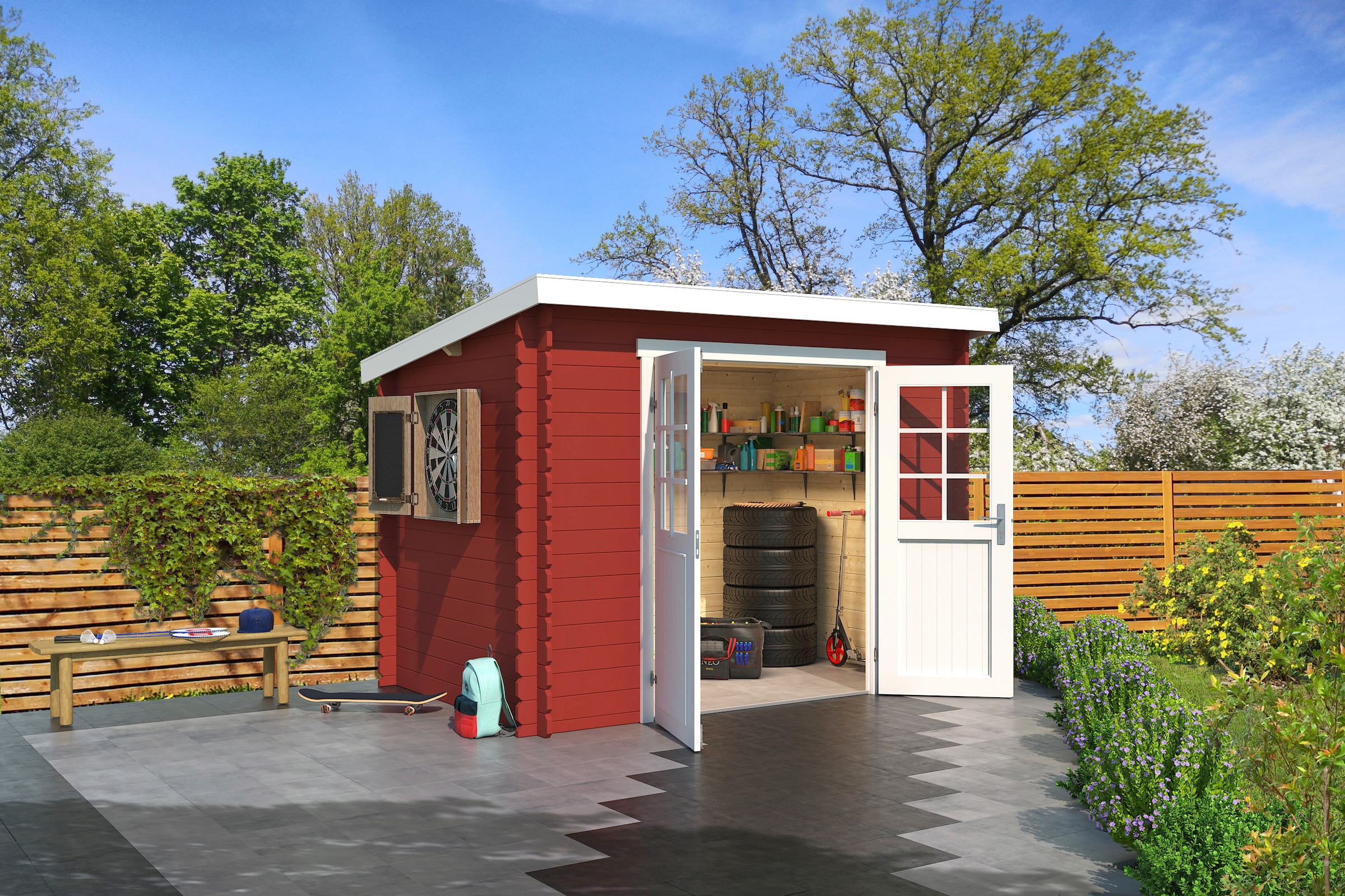 LASITA MAJA Gartenhaus "San Jose 175" Blockbohlenhaus 28mm