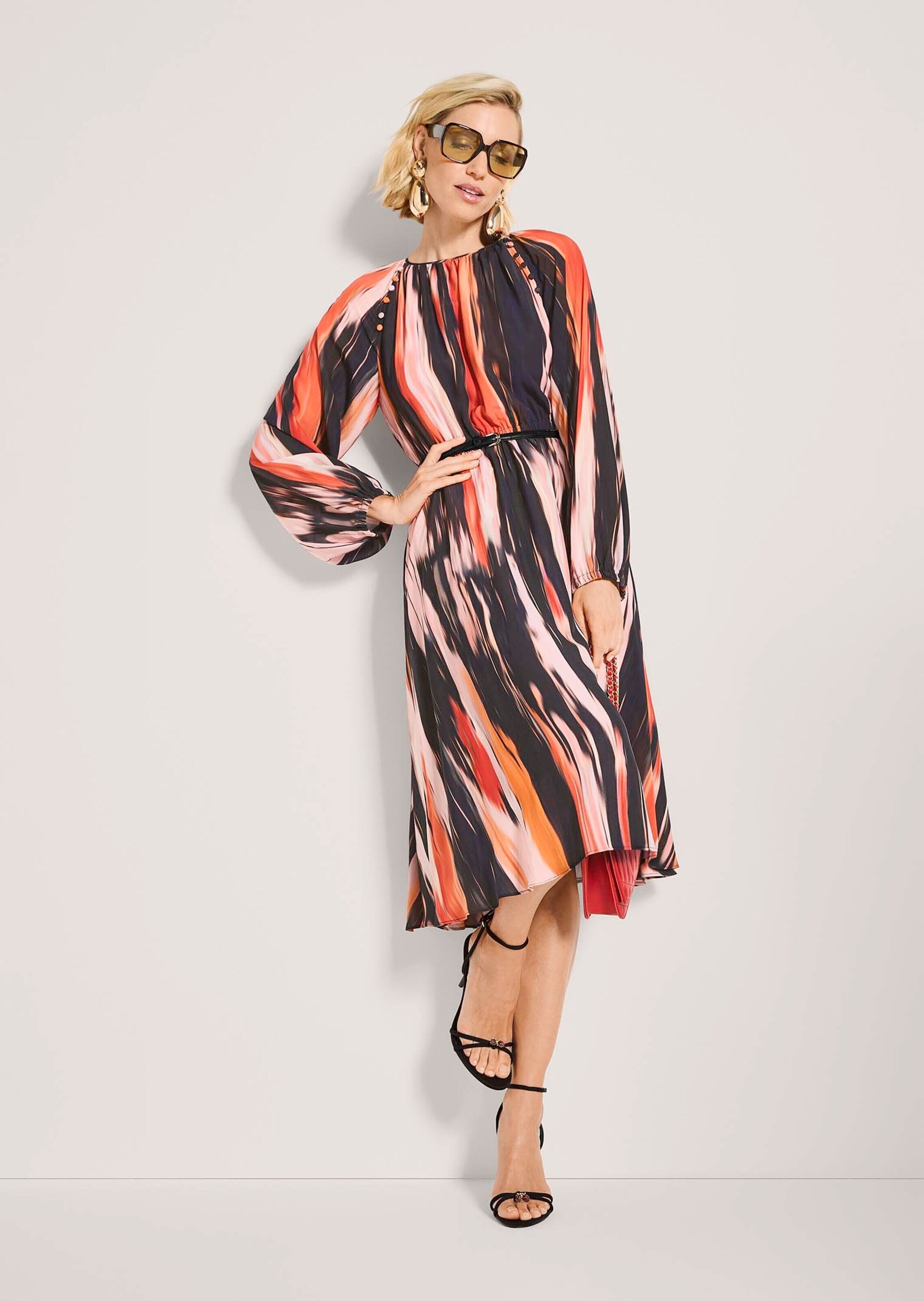 MADELEINE Midikleid »Midikleid Viskosekleid mit Streifenmuster«