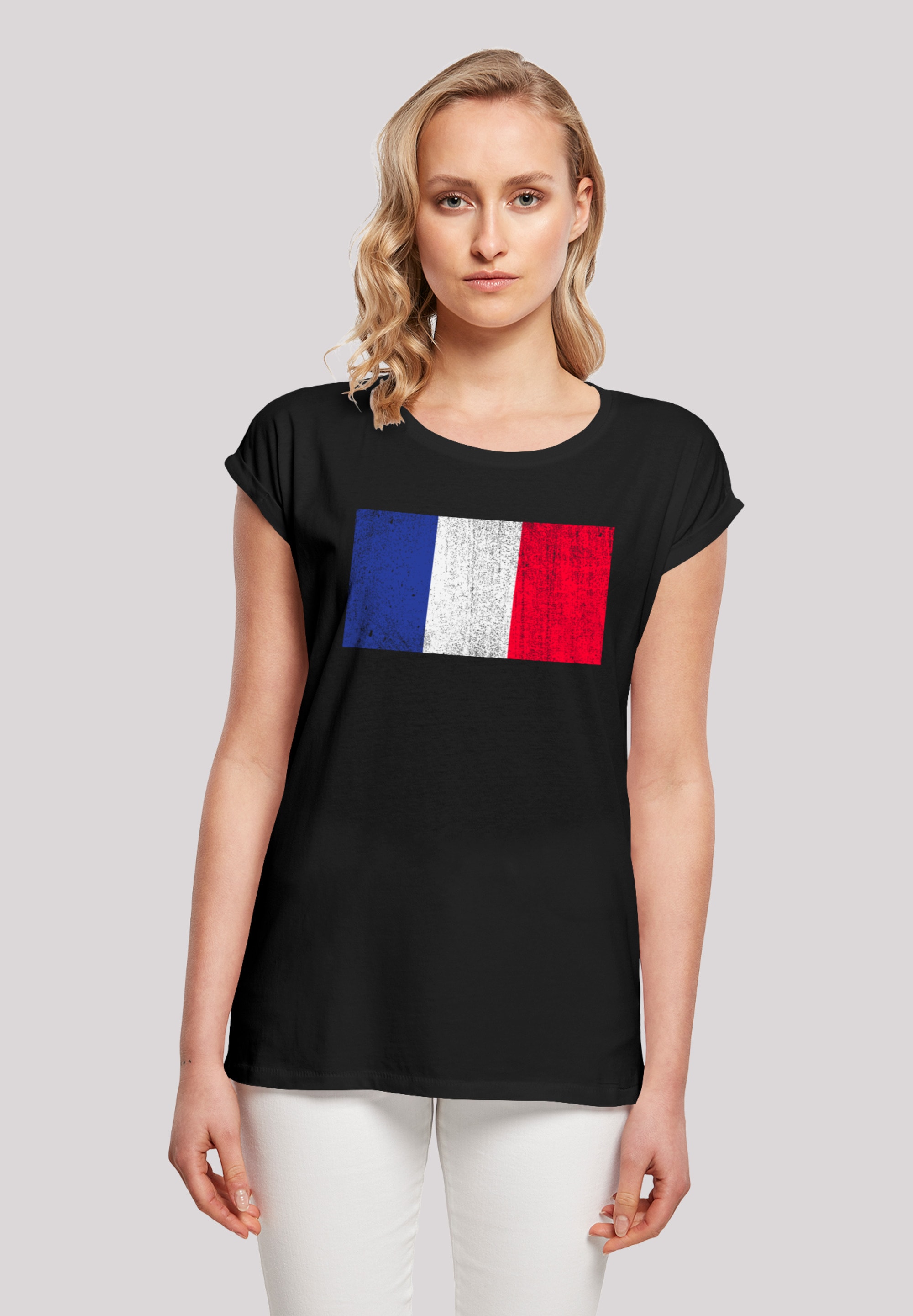 F4NT4STIC T-Shirt "France Frankreich Flagge distressed", Print