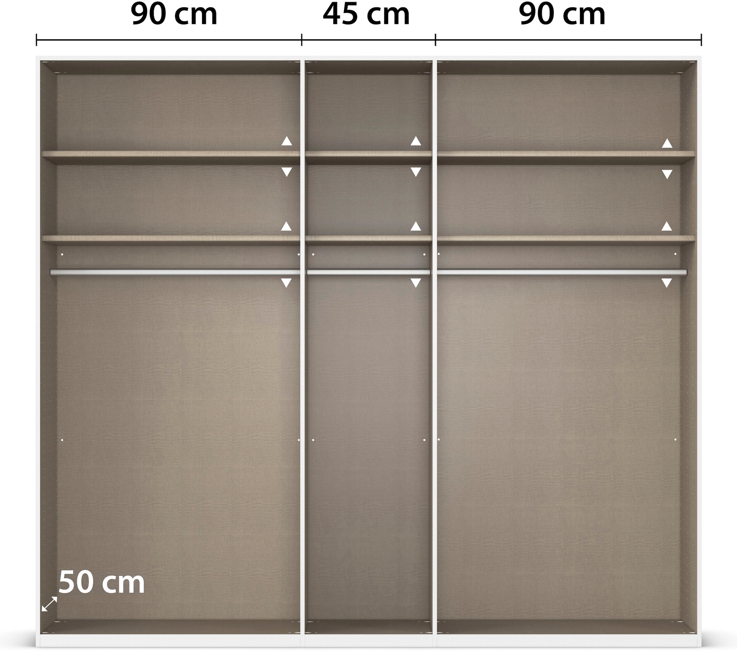 rauch Kleiderschrank, (in 3 verschiedenen Ausstattungen BASIC/CLASSIC/PREMIUM), mit hochwertigen Stangengriffen in Schwarz aus Metall MADE IN GERMANY