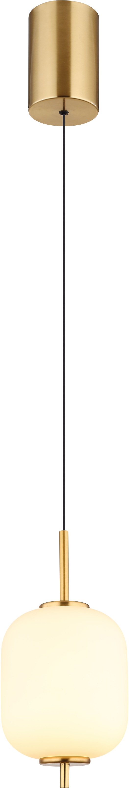 GLOBO LIGHTING LED Pendelleuchte "EWALD", 1 Stk.messingfarben, Leuchten, Hängelampe/Hängeleuchte/Glas opal/höhenverstellbar/messingfarben