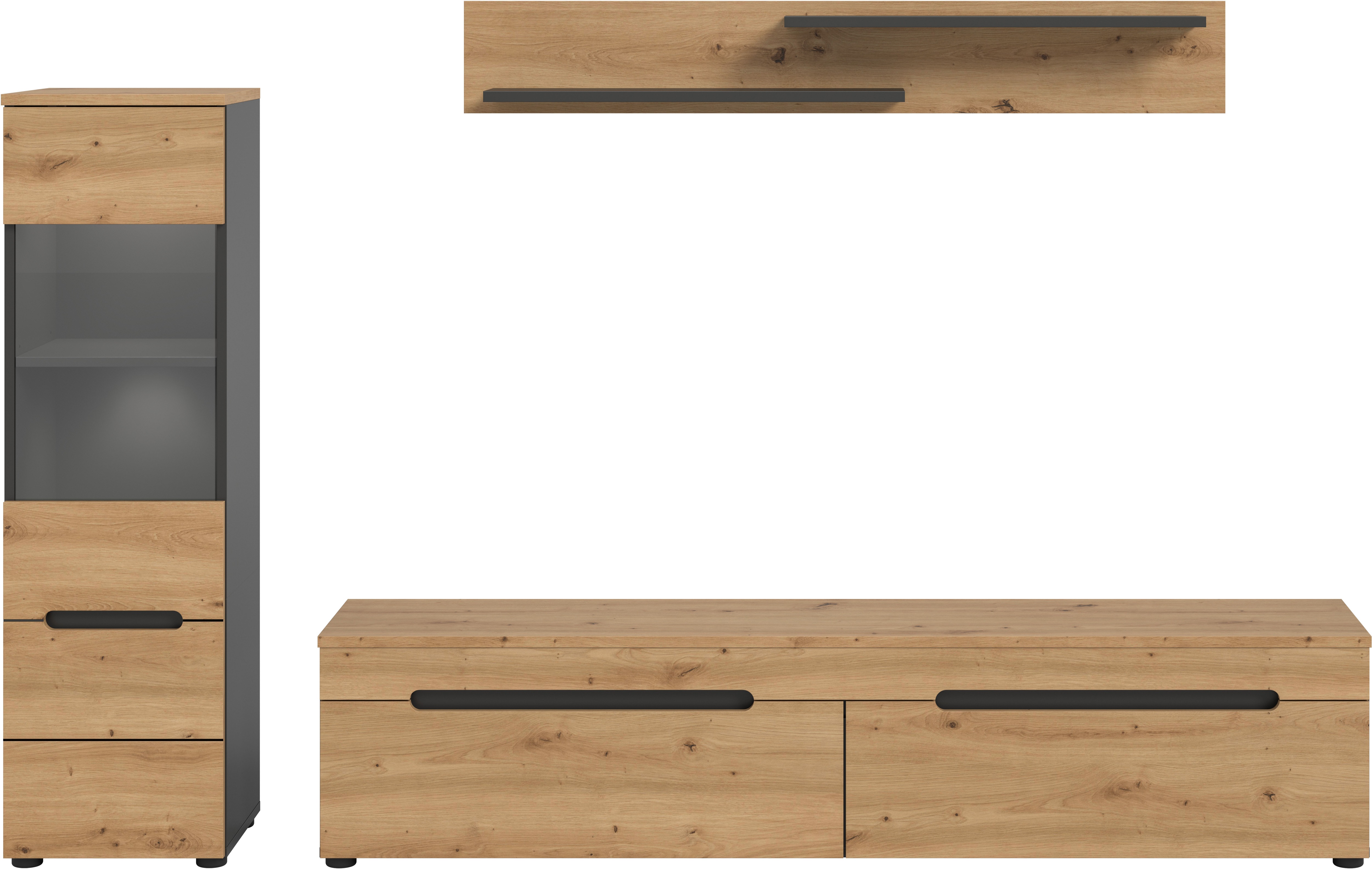 Thumbnail - INOSIGN Wohnwand "REHAT, TOPSELLER, 3-teilig, inkl. Beleuchtung, stehend oder hängend" Set bestehend aus: Vitrine inkl. ...