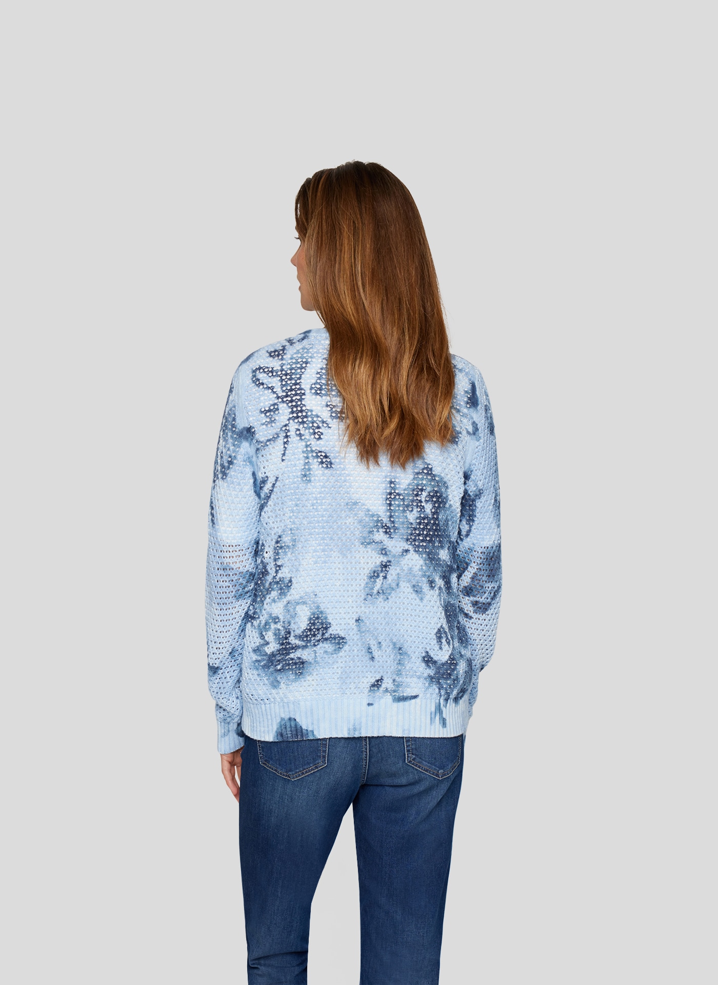 Rabe Strickjacke »Rabe Reißverschluss-Jacke mit floralem Muster«