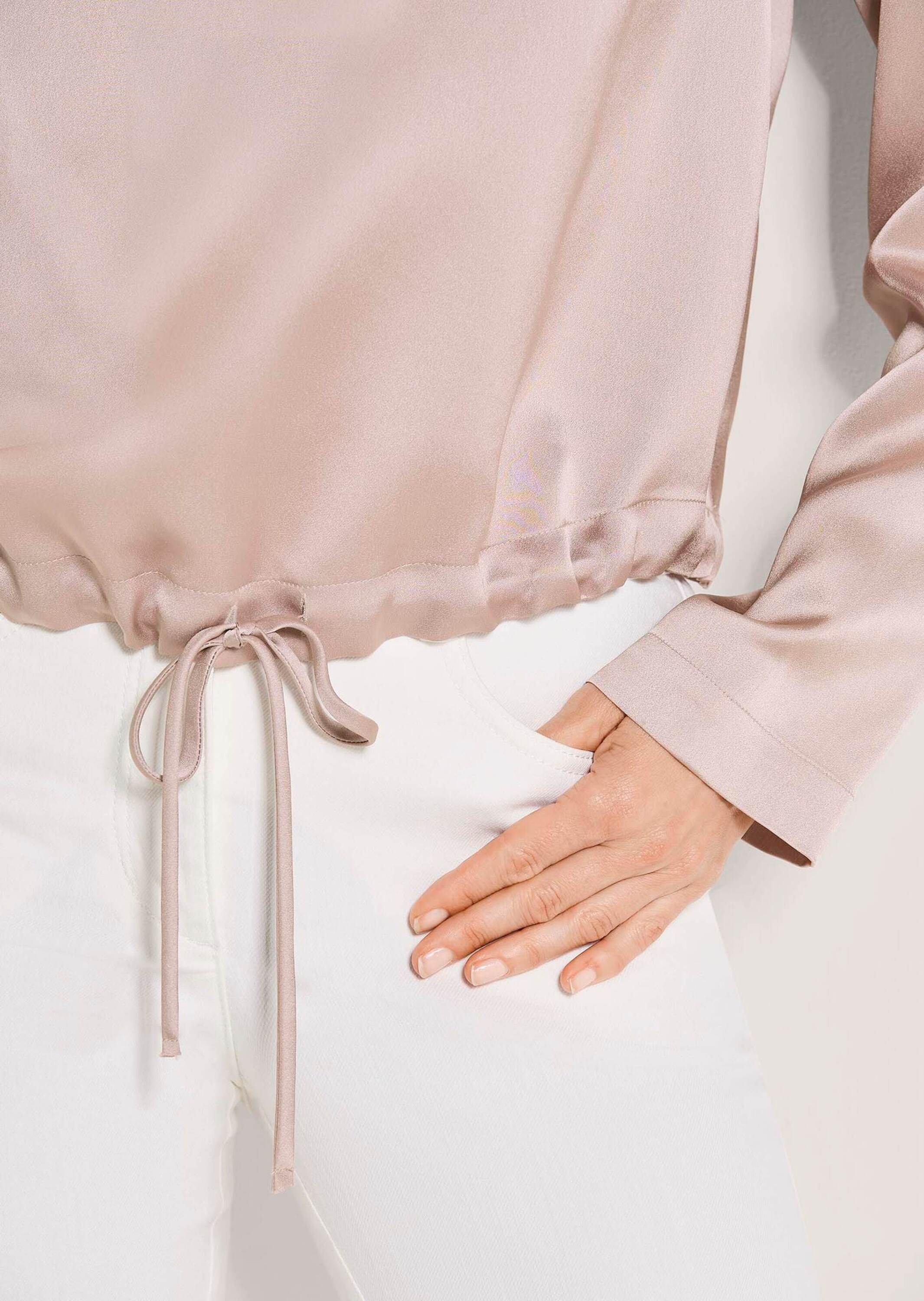 MADELEINE Langarmbluse »Blusenshirt Schlupfbluse mit Tunnelzug und Bindeband« Bluse mit Tunnelzug und Bindeband