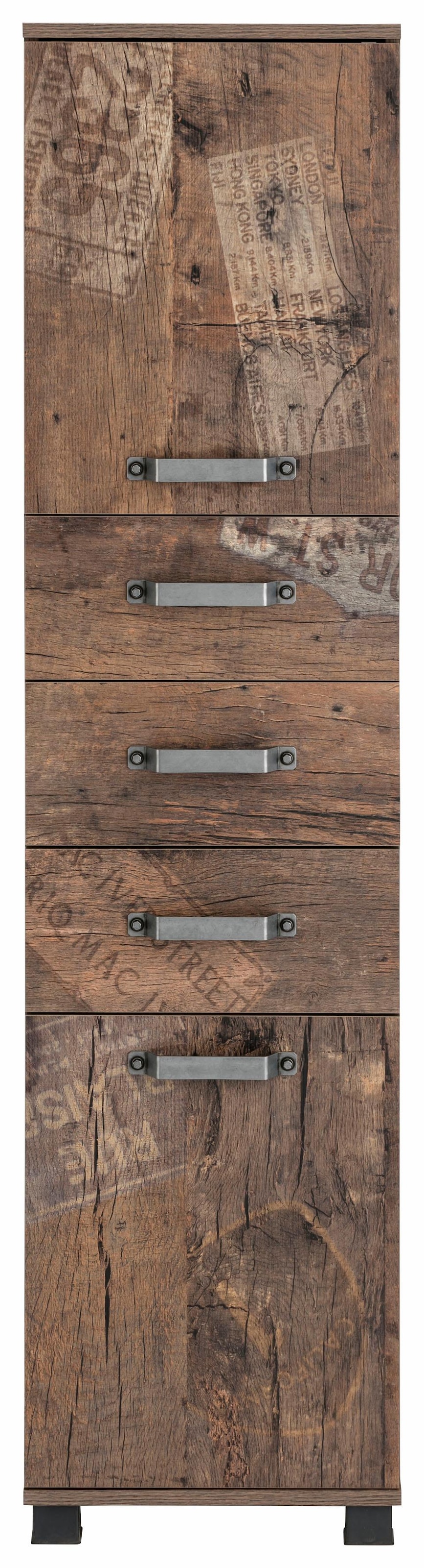 Schildmeyer Hochschrank »Milan«, Breite 40,5 cm, mit 2 Türen, 3 Schubladen & Metallgriffen