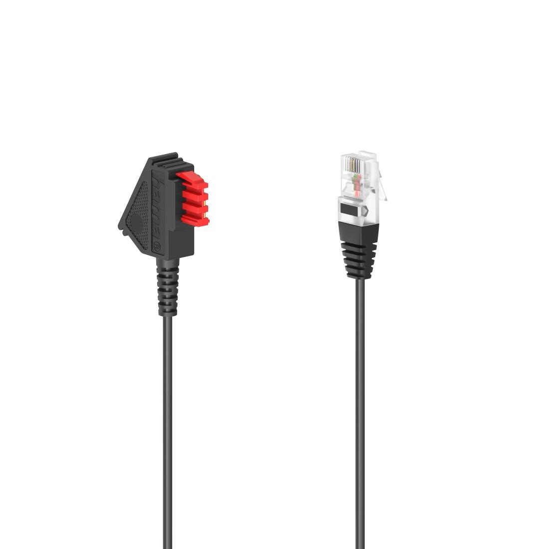 Hama Telefonkabel »DSL-Box-Kabel TAE-F-Stecker-Modular-Stecker 8p2c 6 m Schwarz«, TAE-F-RJ-45 (Ethernet), 600 cm