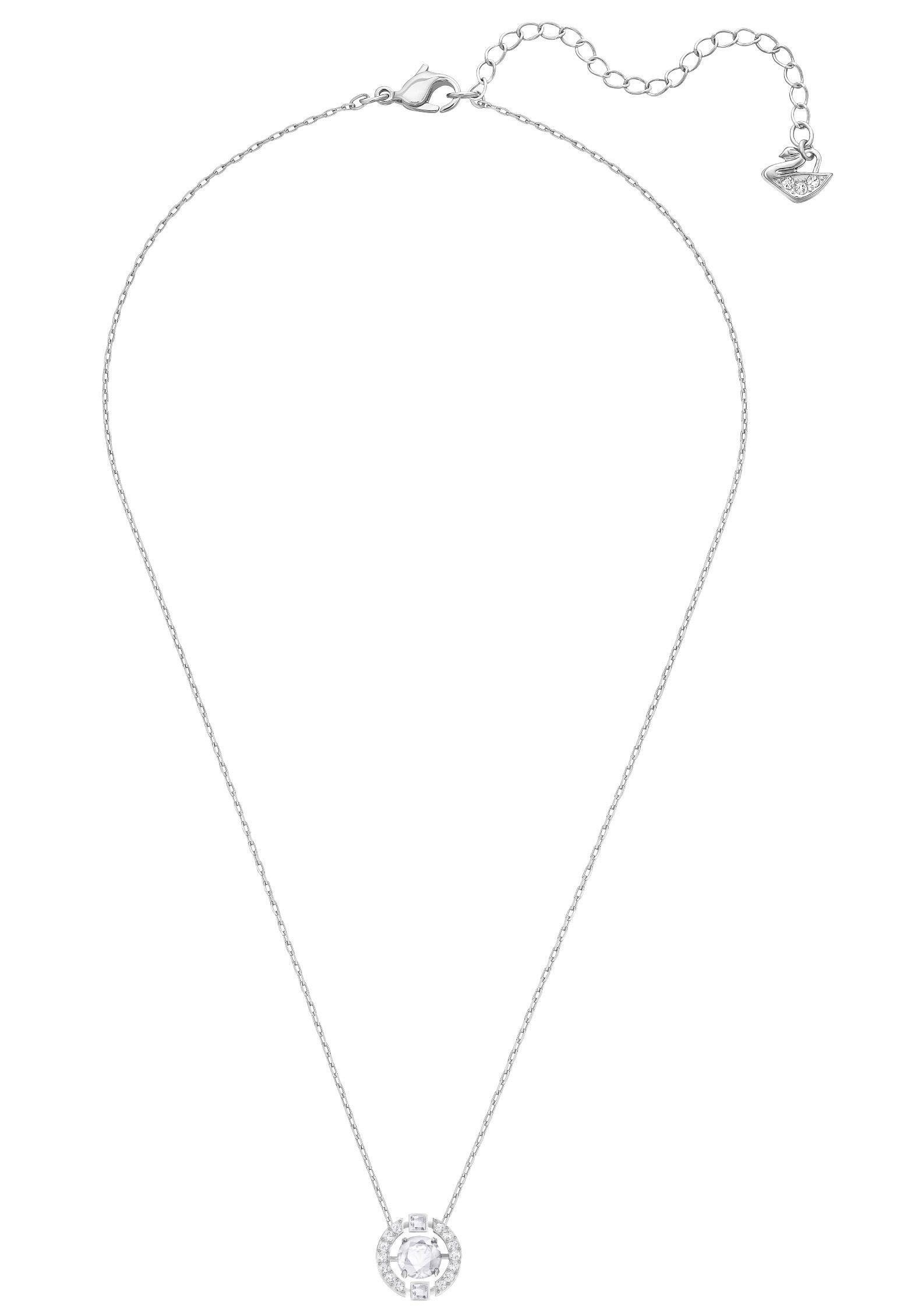 Kette mit Anhänger SWAROVSKI "Una Sparkling Dc", silber (metallfarben, kristallweiß), Halsketten, Damen, Metall, L: 43, mit Swarovski Kristall 4