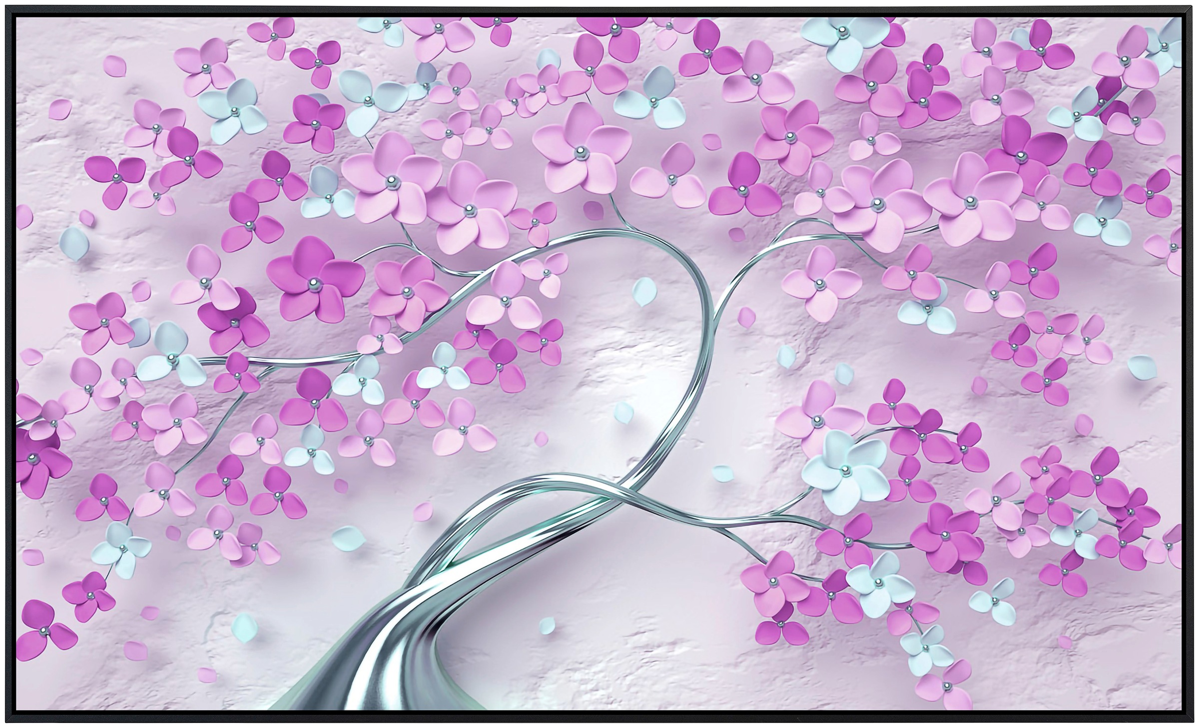 Papermoon Infrarotheizung »Blumen Baum lila blau«, sehr angenehme Strahlungswärme