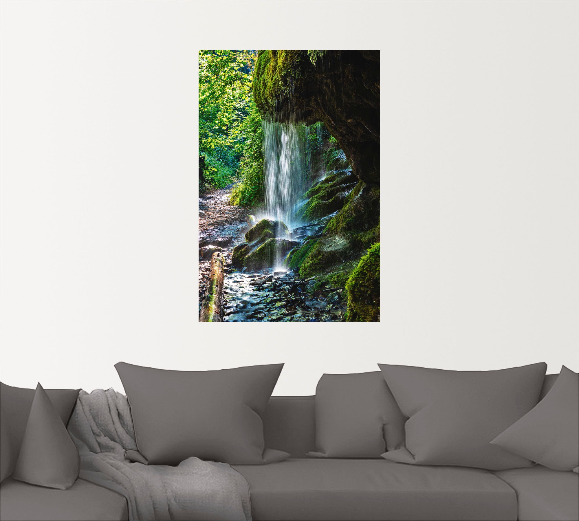 Artland Wandbild »Moosbedeckter Wasserfall«, Wasserfallbilder, (1 St.), als  Alubild, Leinwandbild, Wandaufkleber oder Poster in versch. Größen  bestellen | BAUR