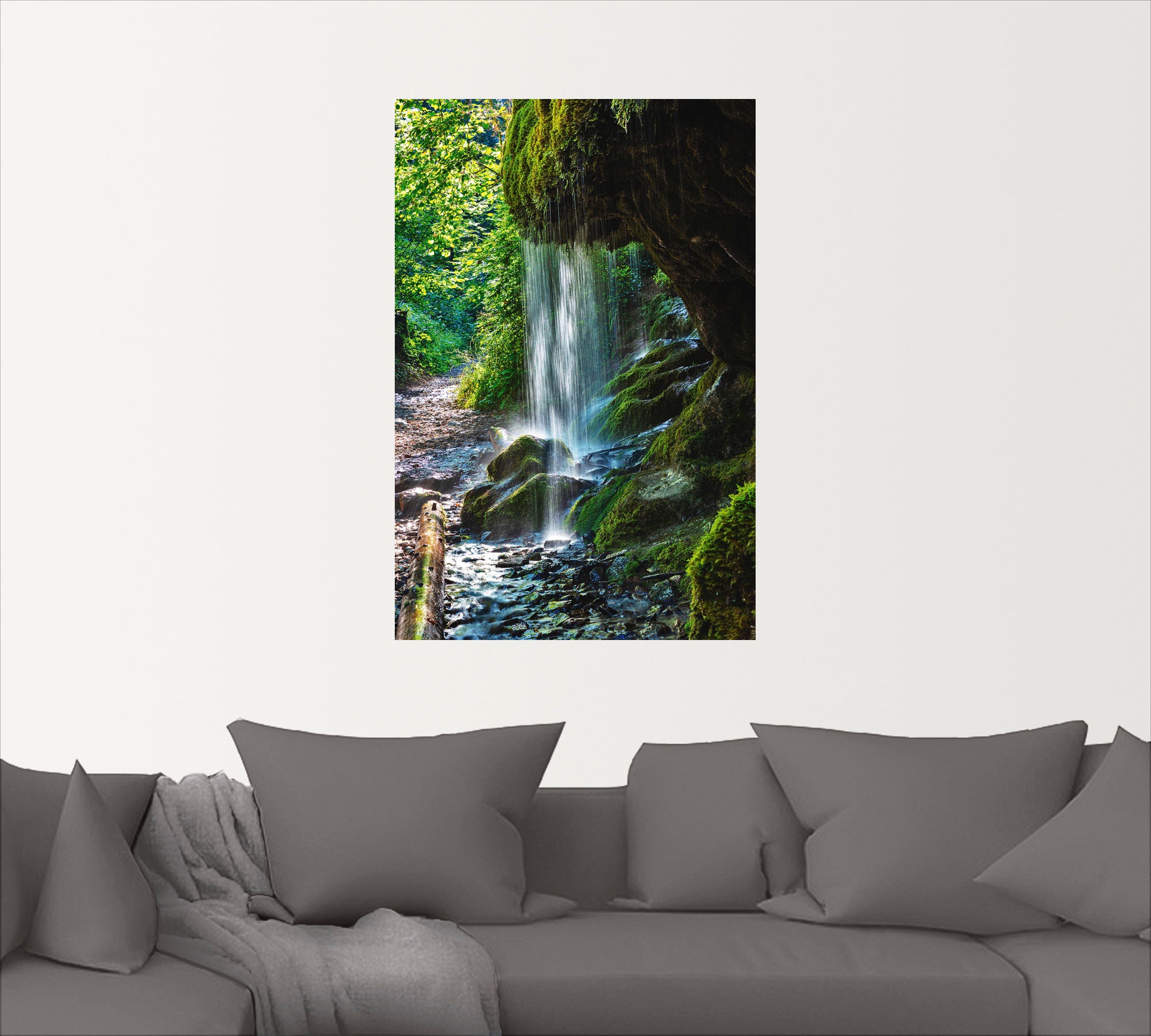 Artland Wandbild "Moosbedeckter Wasserfall", Wasserfallbilder, (1 St.), als günstig online kaufen